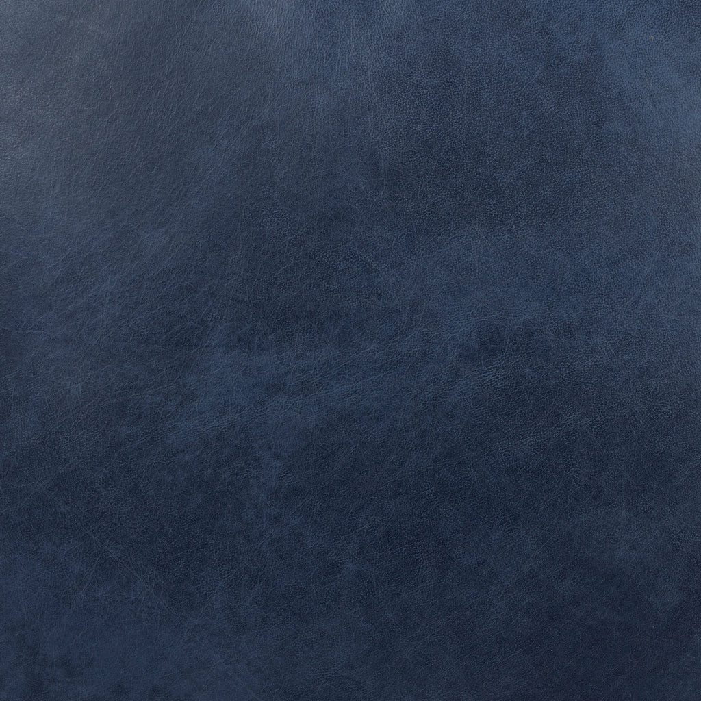 Pouf en cuir | Bleu nuit