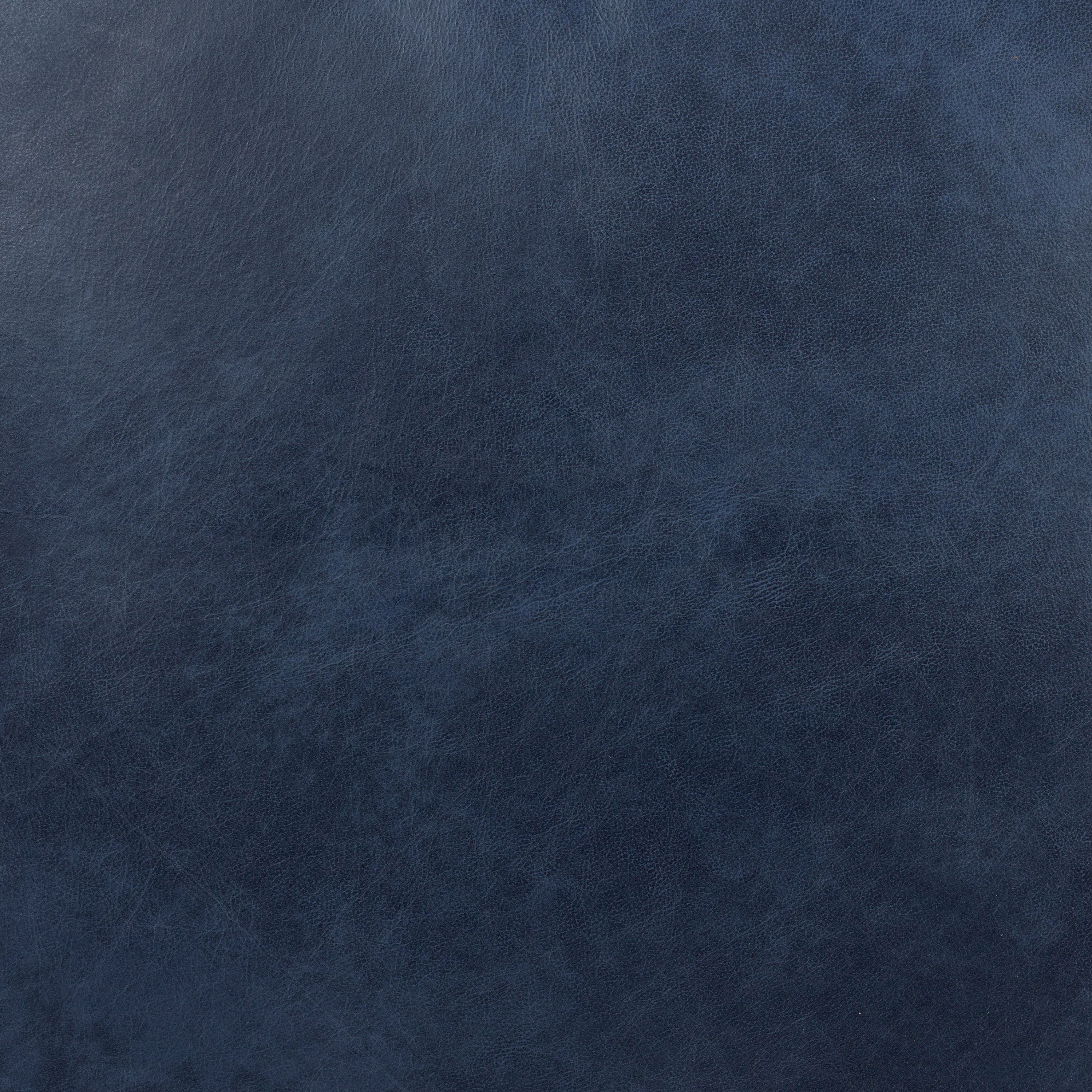 Pouf en cuir | Bleu nuit