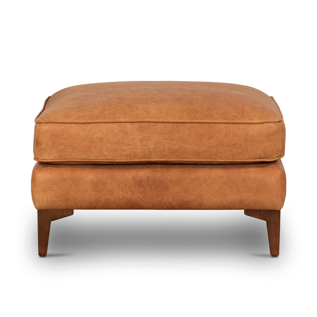 Pouf en cuir | Cognac