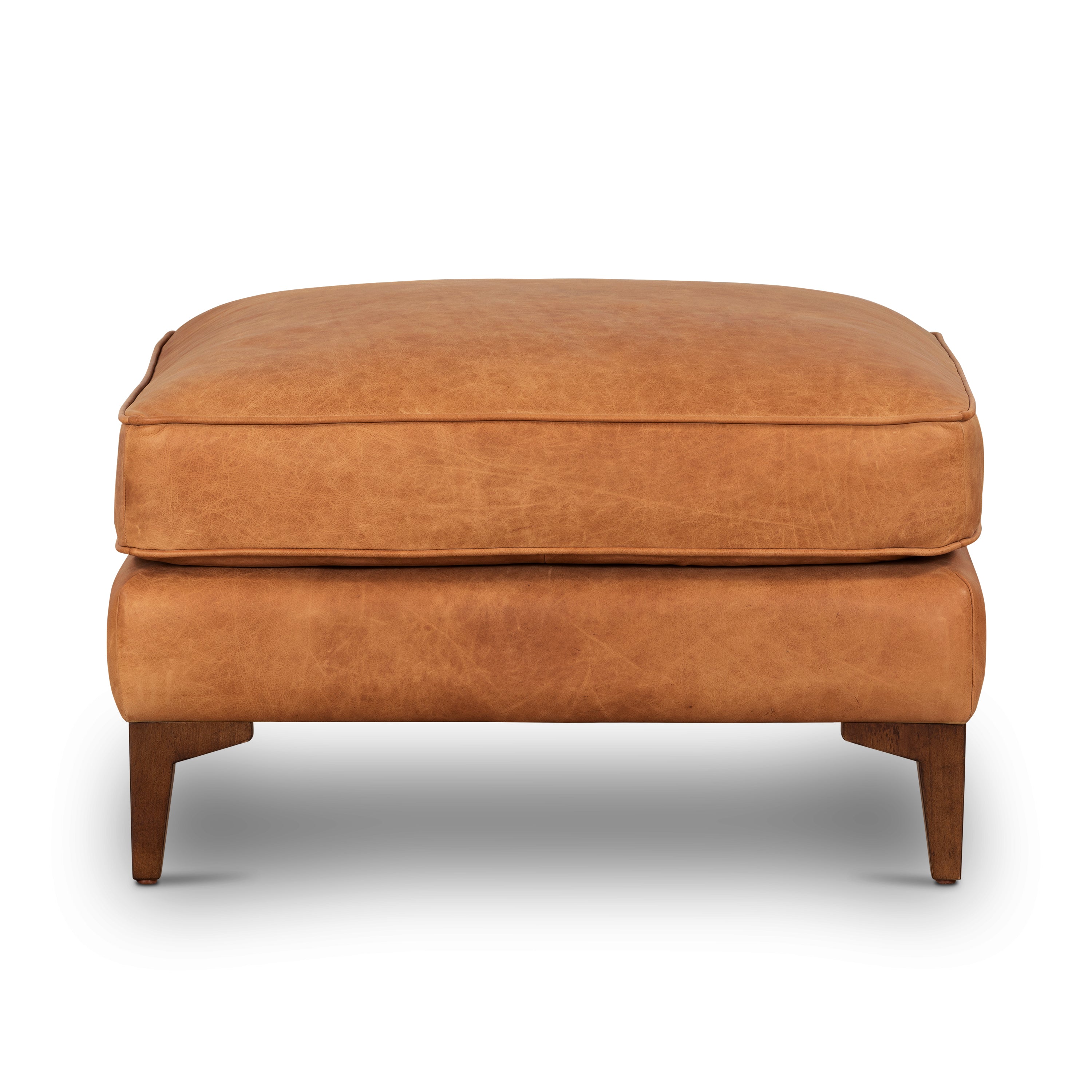 Pouf en cuir | Cognac
