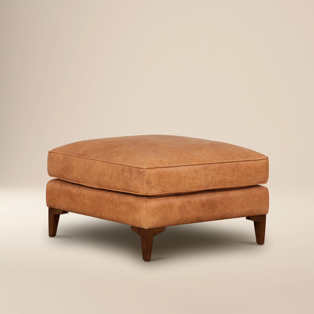 Pouf en cuir | Cognac