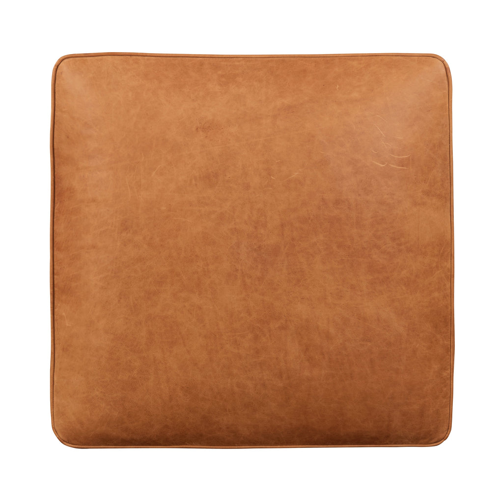 Pouf en cuir | Cognac