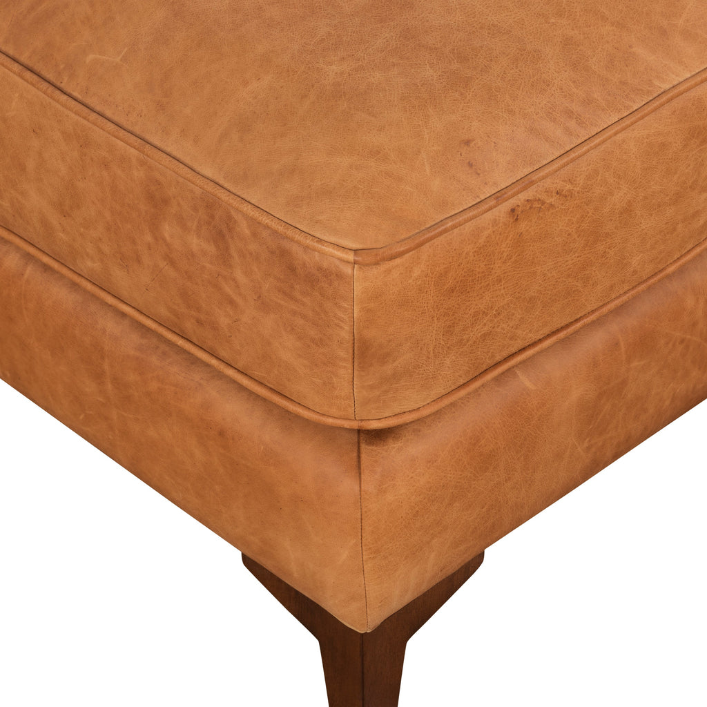 Pouf en cuir | Cognac
