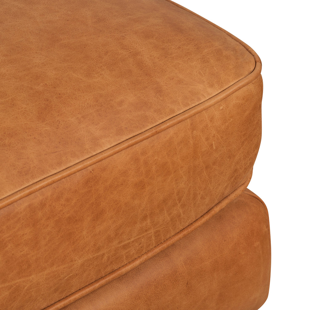 Pouf en cuir | Cognac