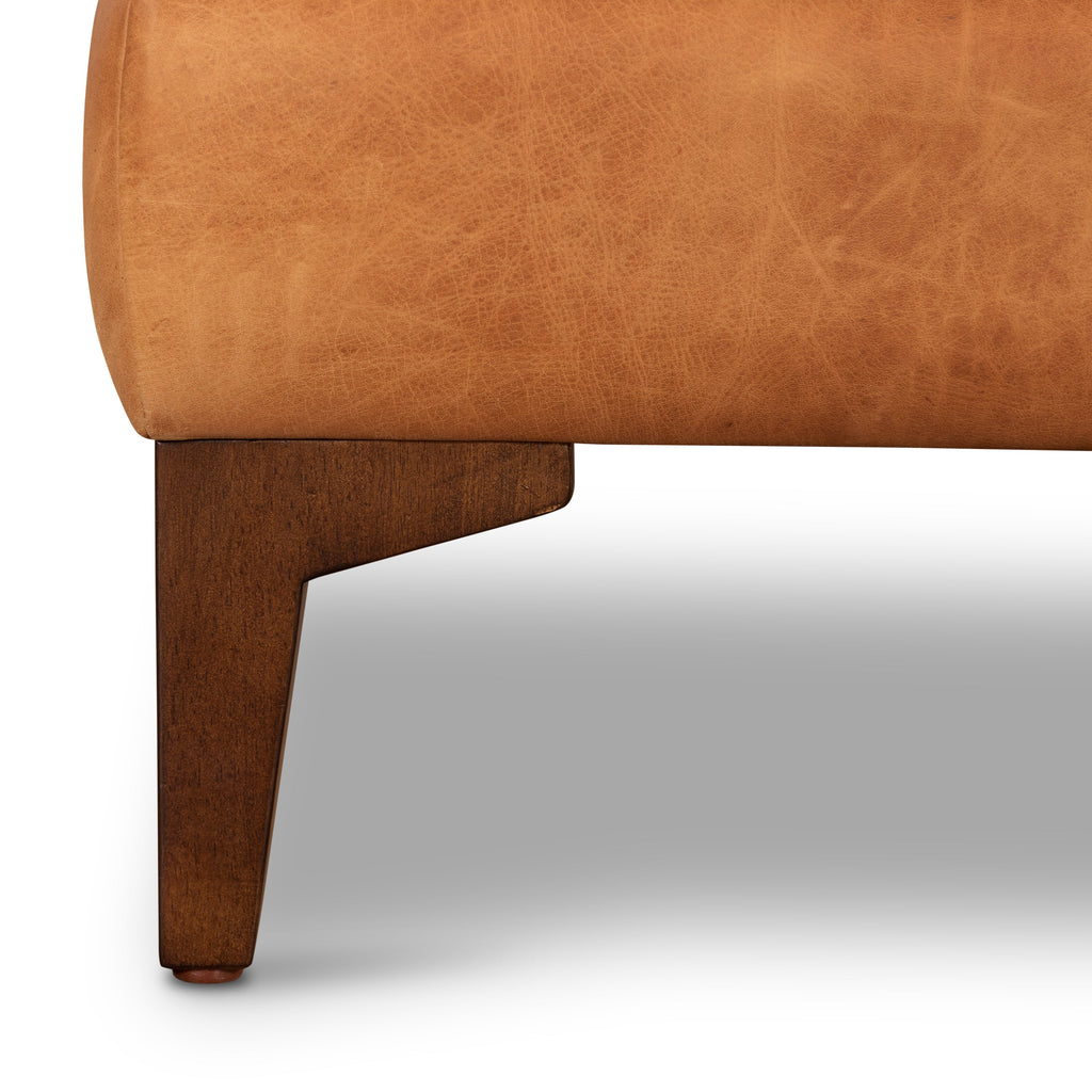 Pouf en cuir | Cognac