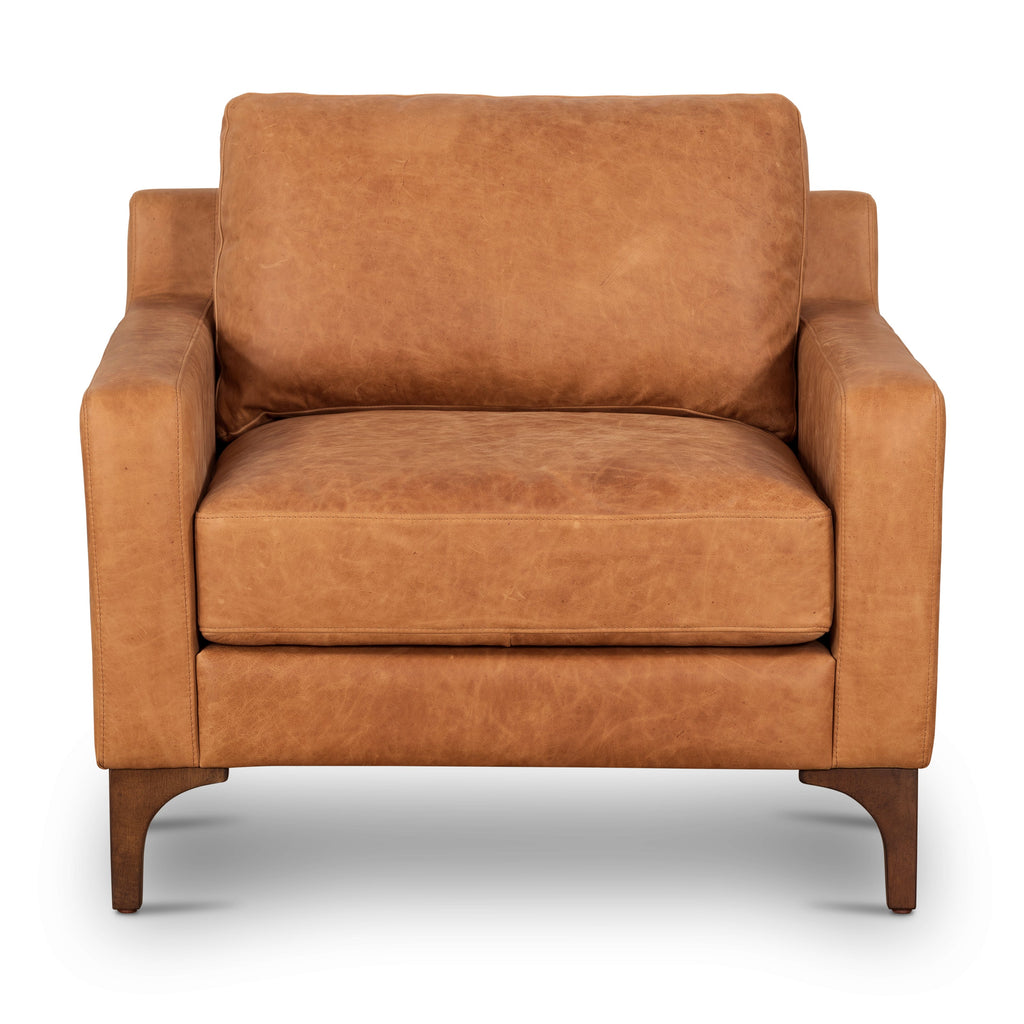 Fauteuil club en cuir | Cognac