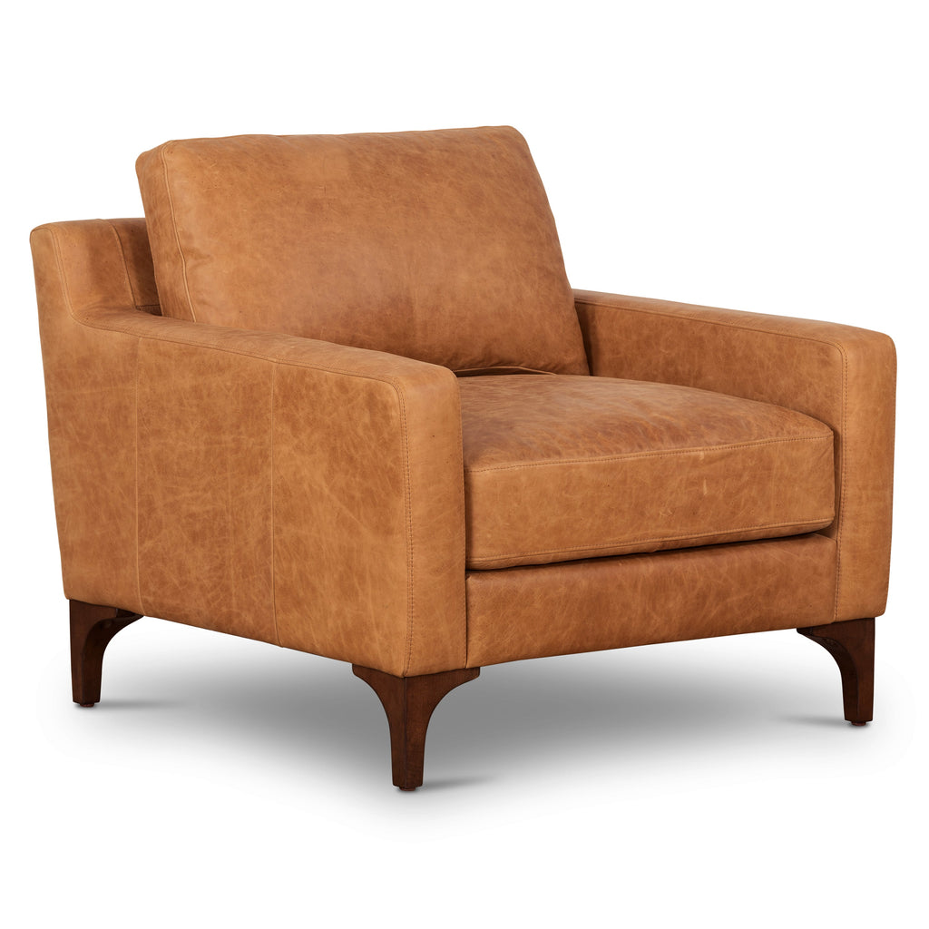 Fauteuil club en cuir | Cognac