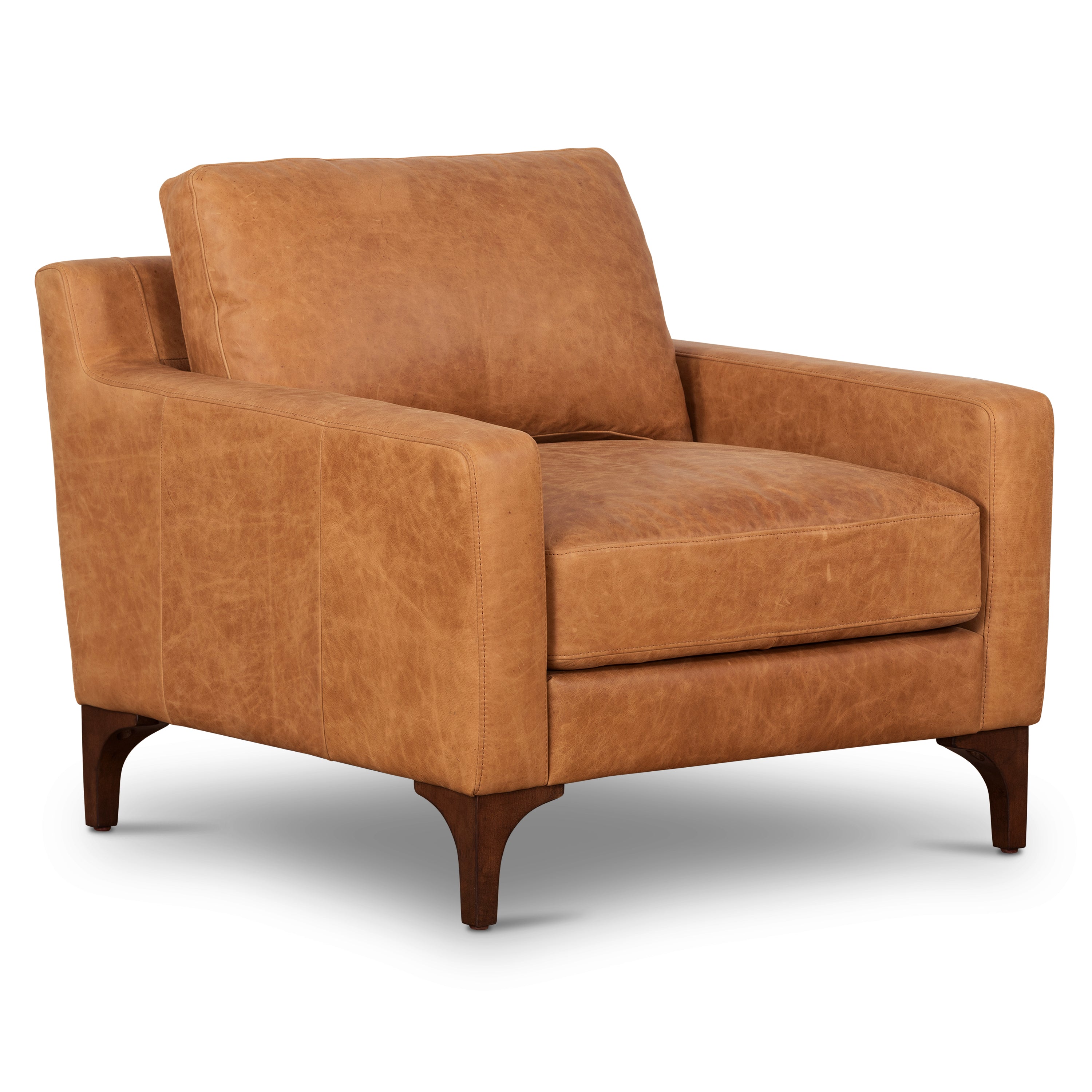 Fauteuil club en cuir | Cognac