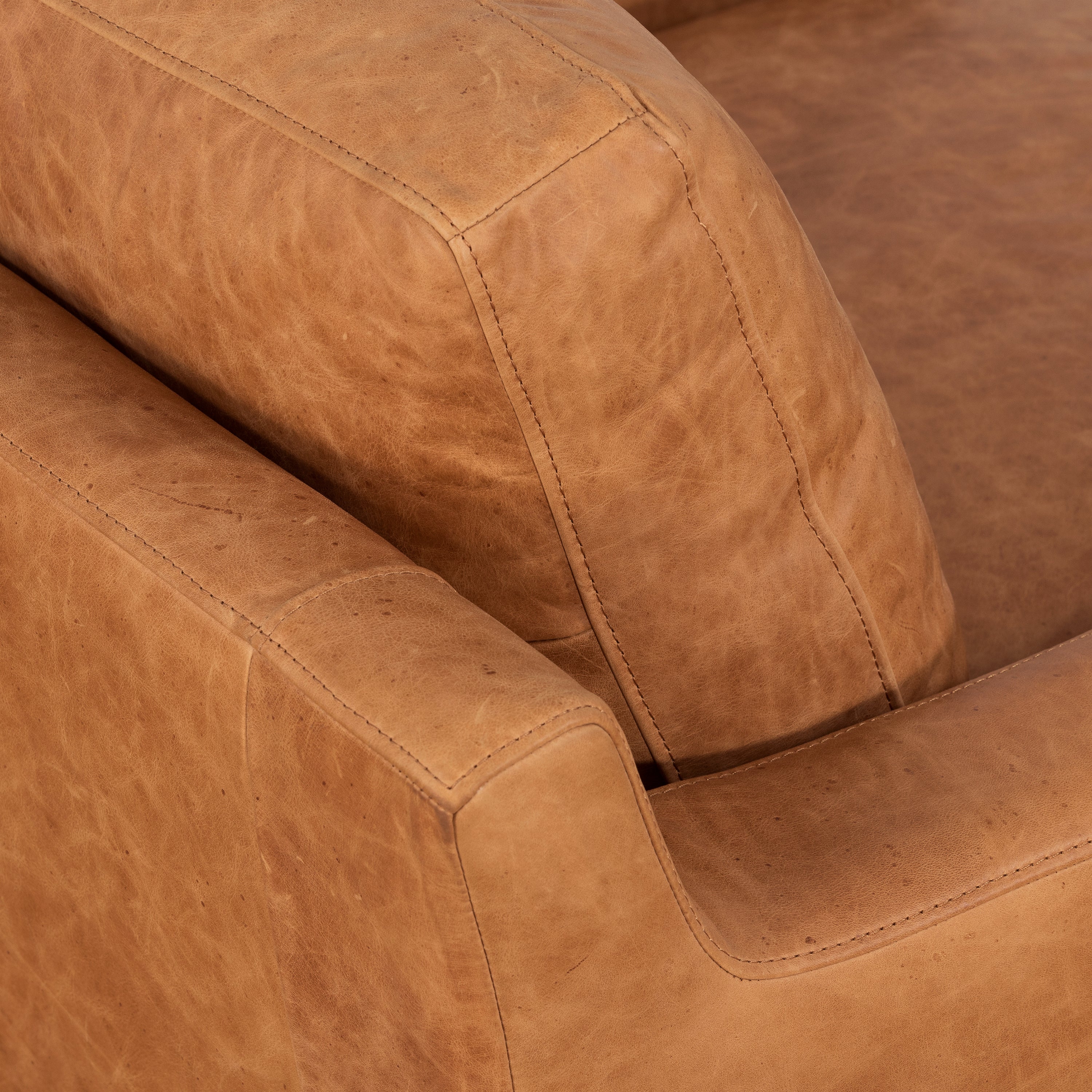 Fauteuil club en cuir | Cognac