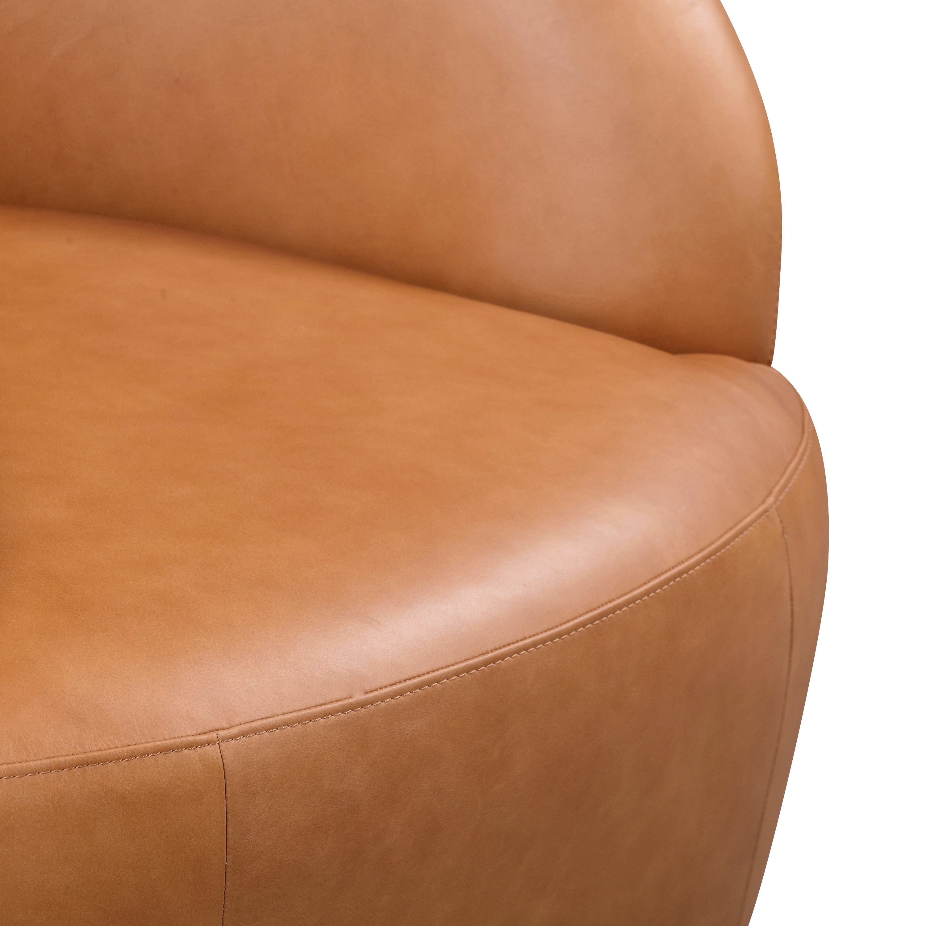 Fauteuil pivotant en cuir | Cognac