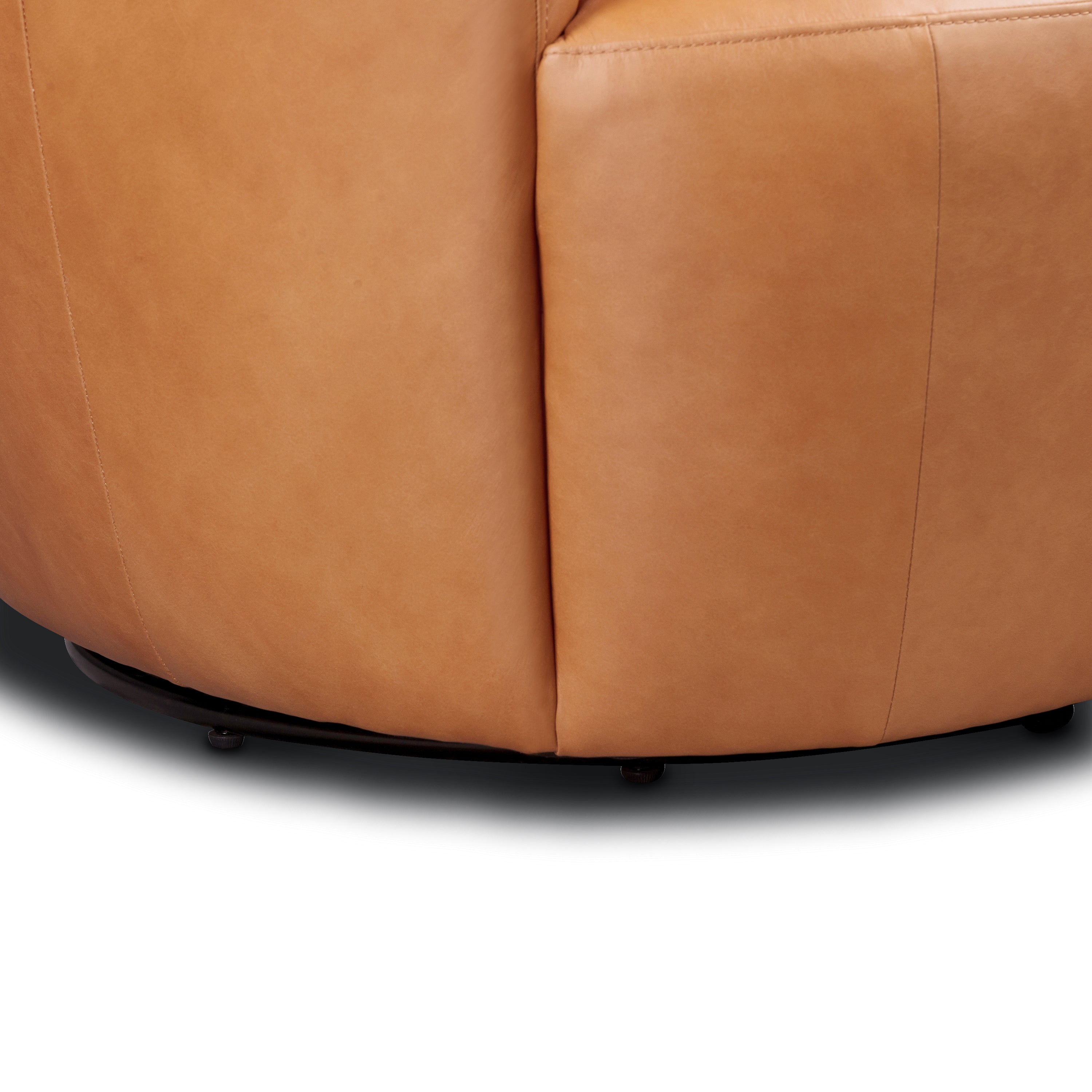 Fauteuil pivotant en cuir | Cognac