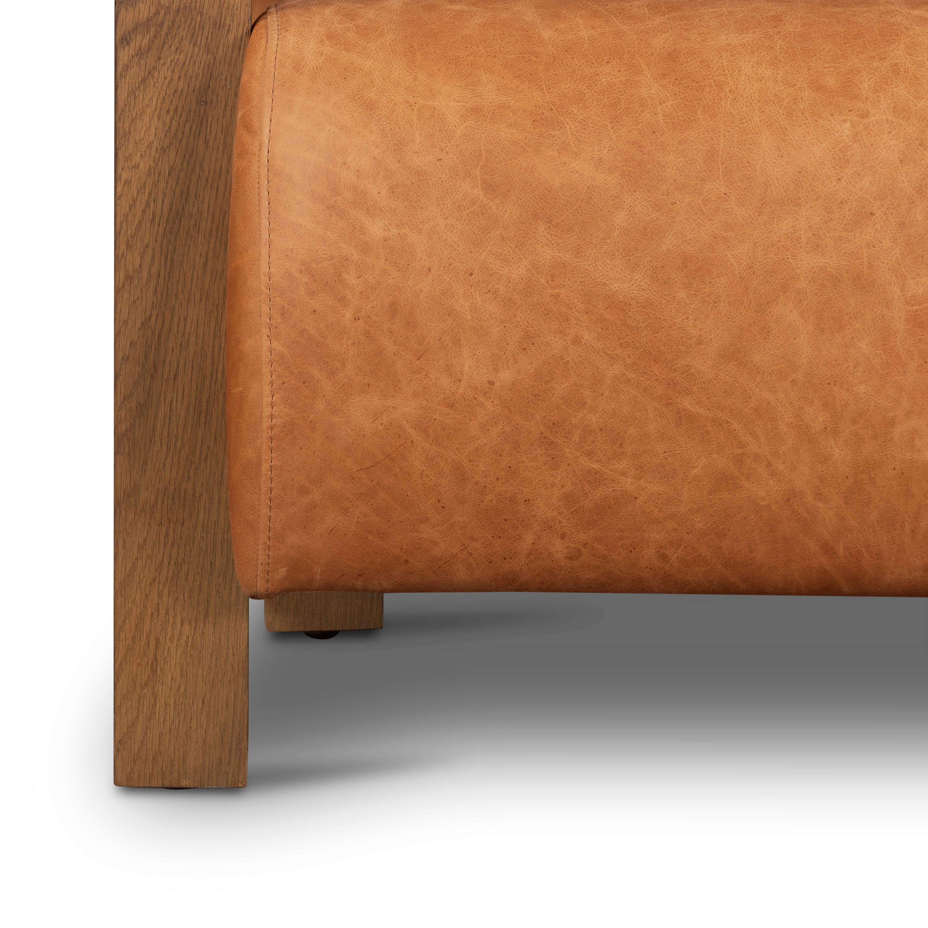 Fauteuil en cuir | Tan cognac