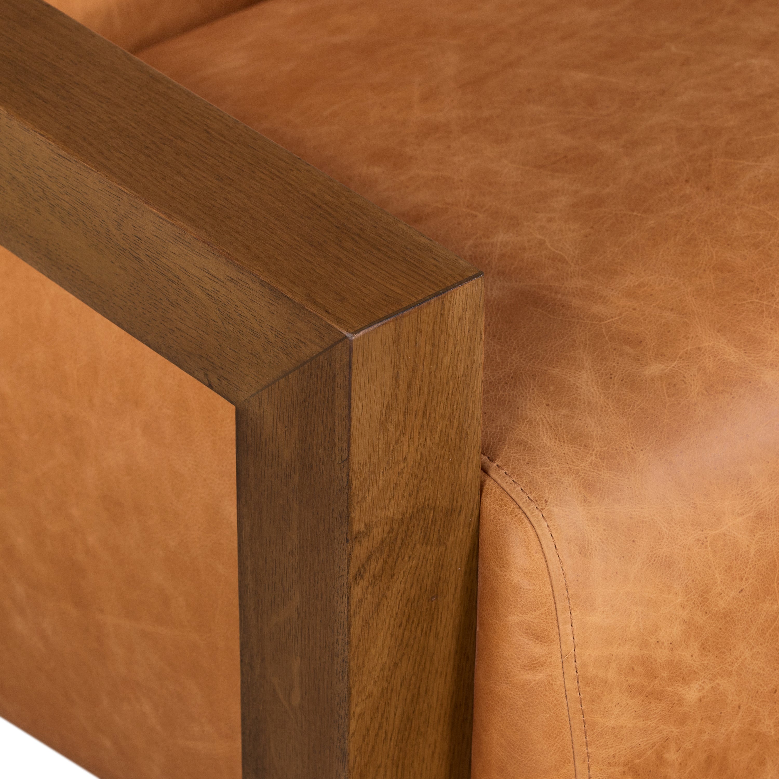 Fauteuil en cuir | Tan cognac