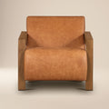 Fauteuil de salon en cuir | Cognac
