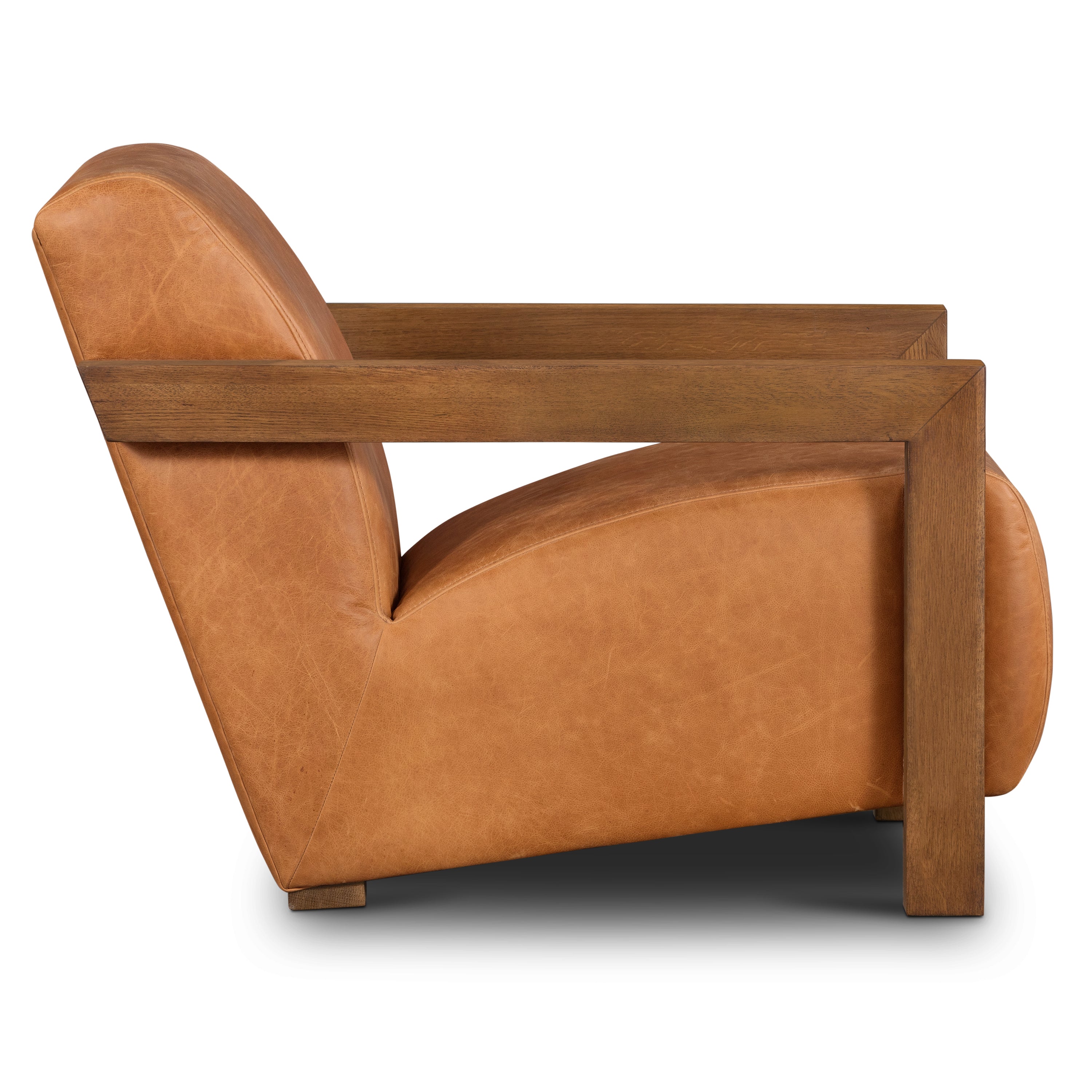 Fauteuil de salon en cuir | Cognac