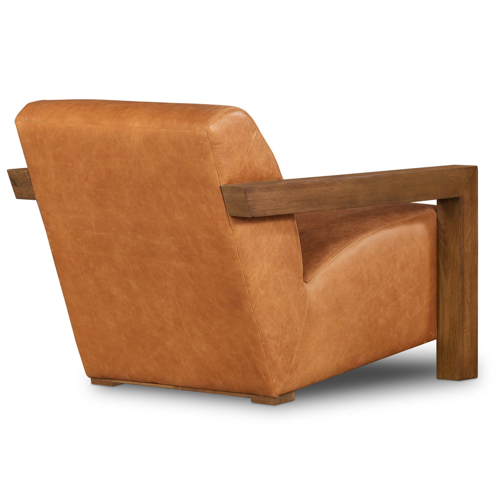 Fauteuil en cuir | Tan cognac