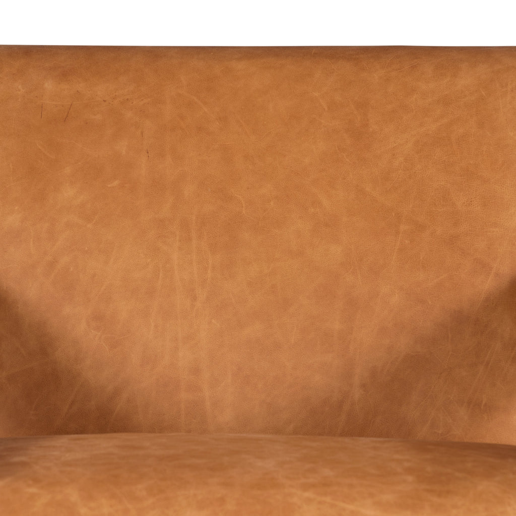 Fauteuil de salon en cuir | Cognac