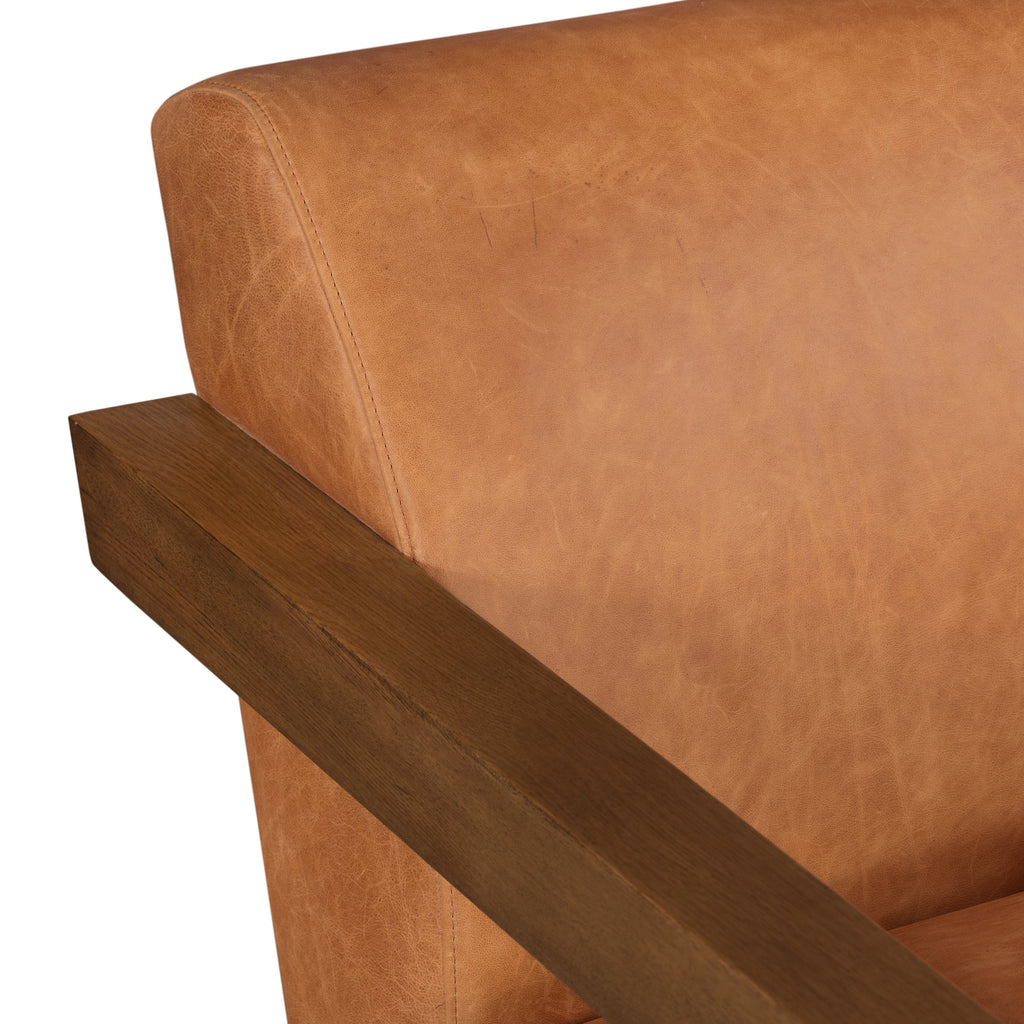 Fauteuil de salon en cuir | Cognac