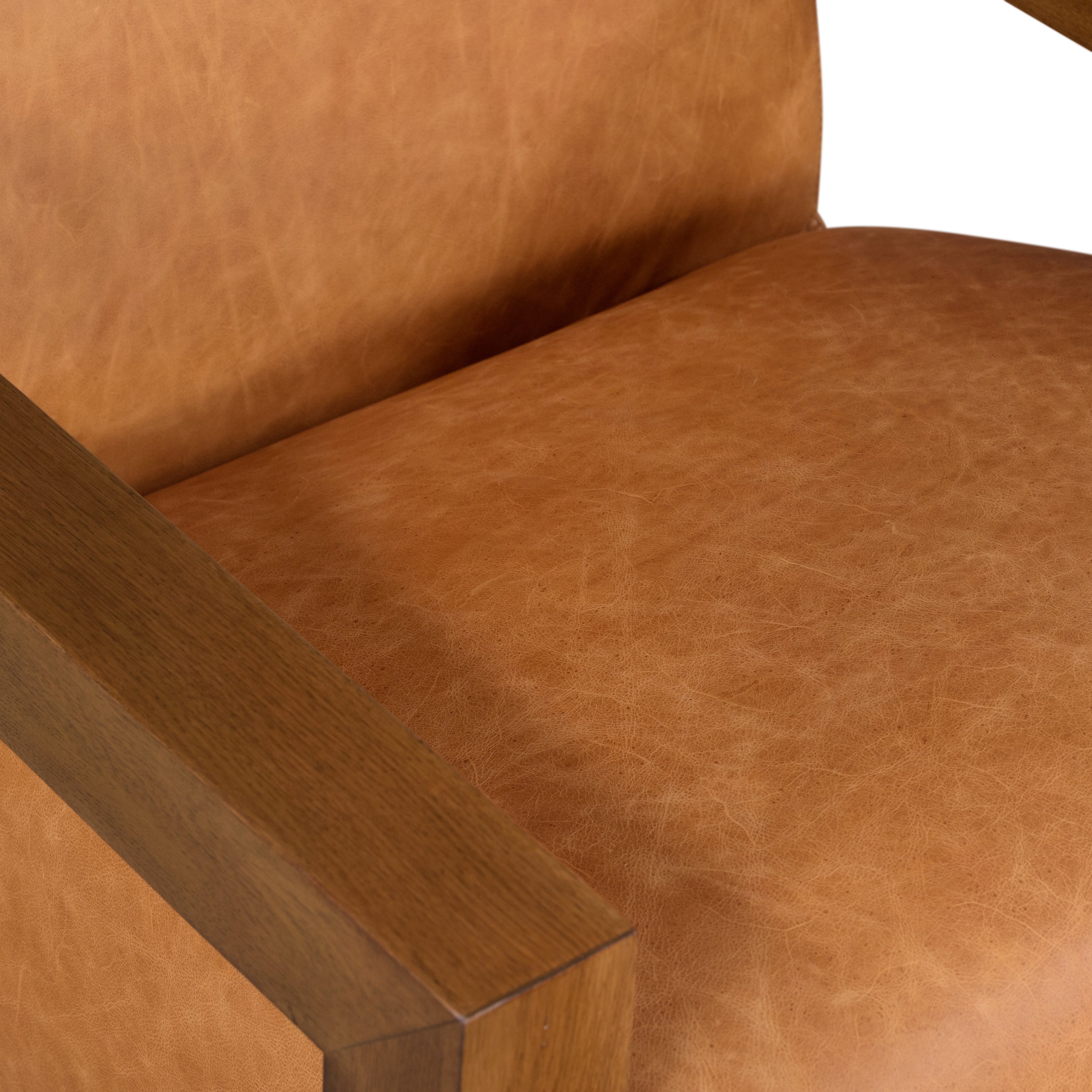 Fauteuil de salon en cuir | Cognac