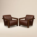 Fauteuil en cuir | Marron Oscuro