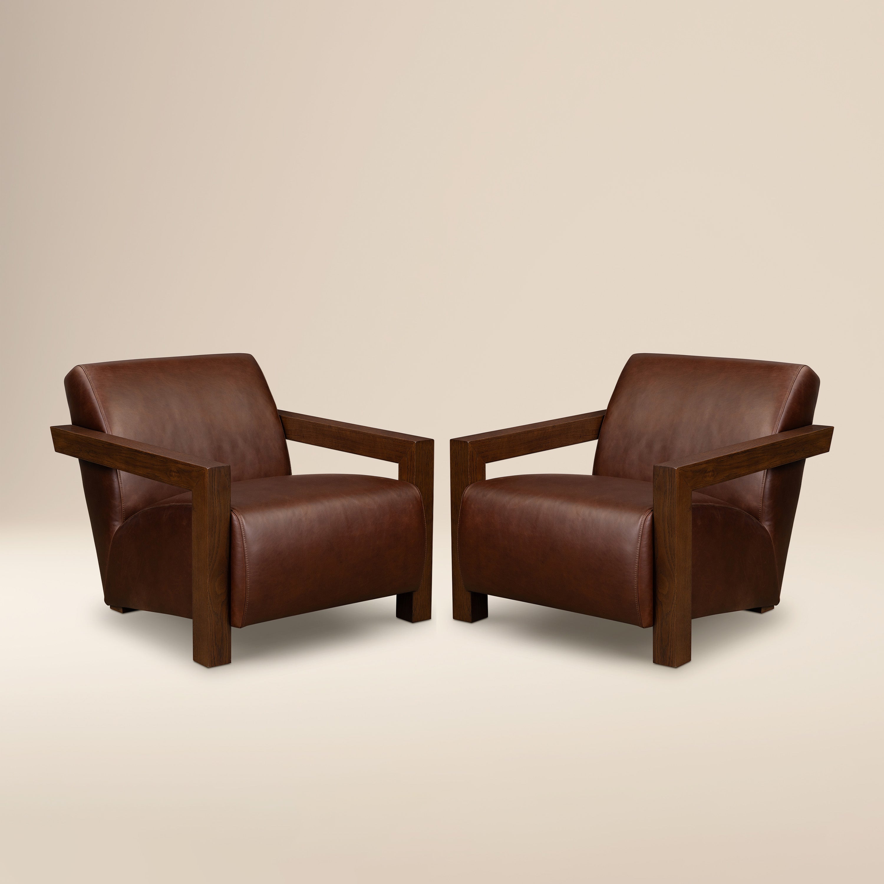 Fauteuil en cuir | Marron Oscuro