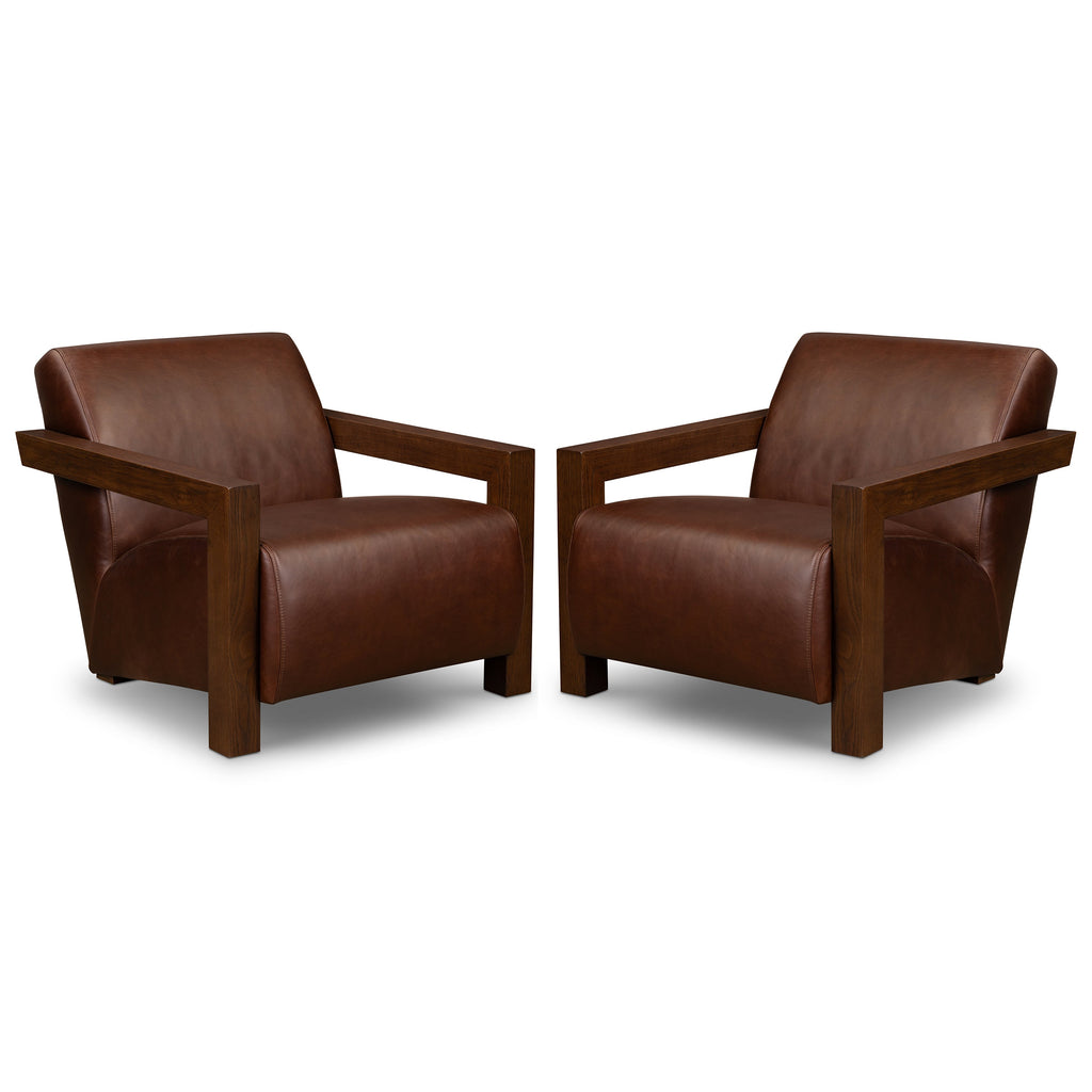 Fauteuil en cuir | Marron Oscuro