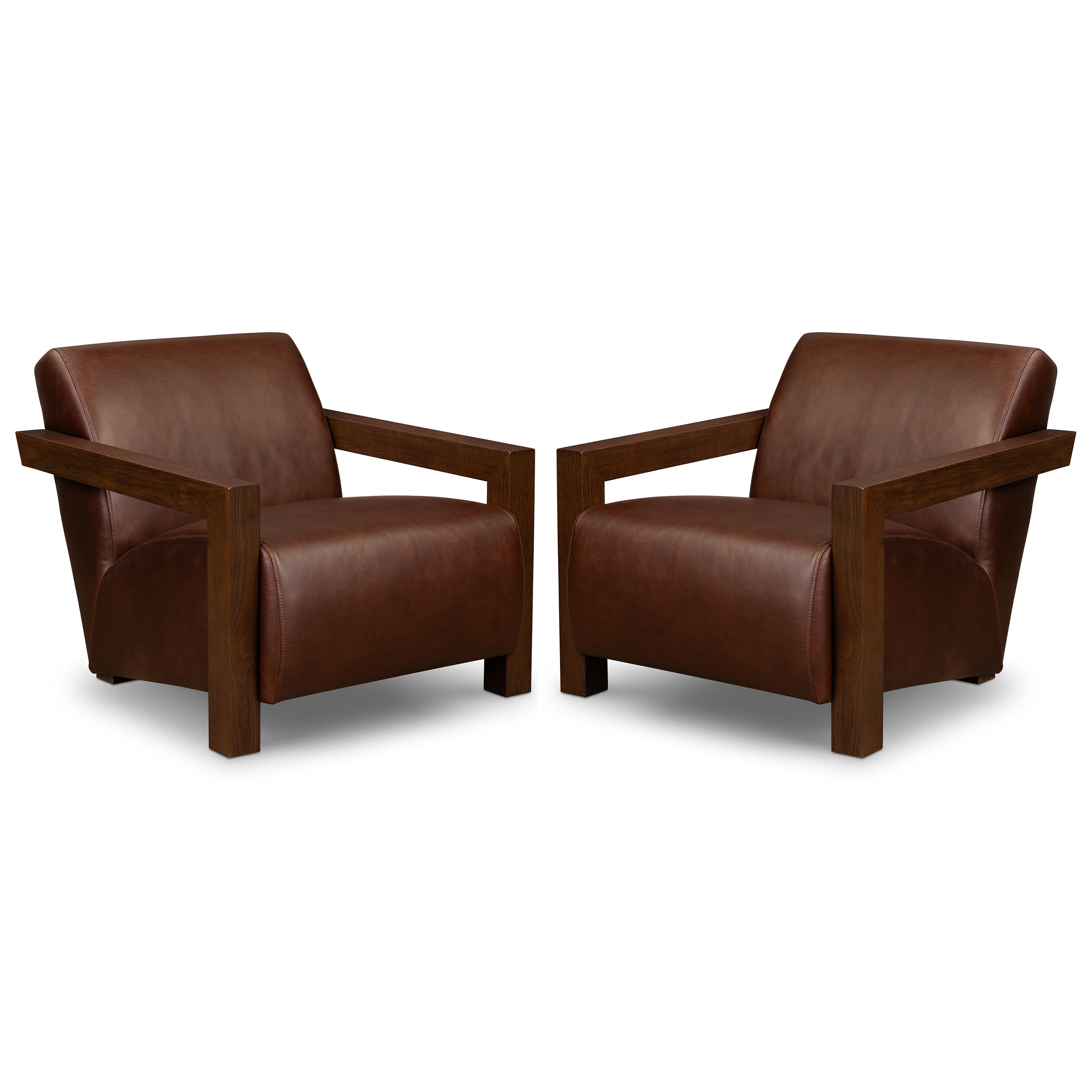 Fauteuil en cuir | Marron Oscuro