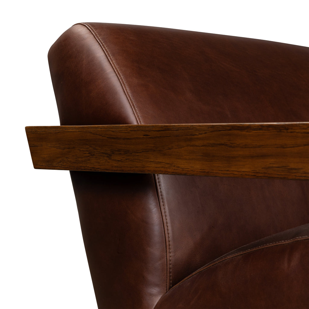 Fauteuil en cuir | Marron Oscuro