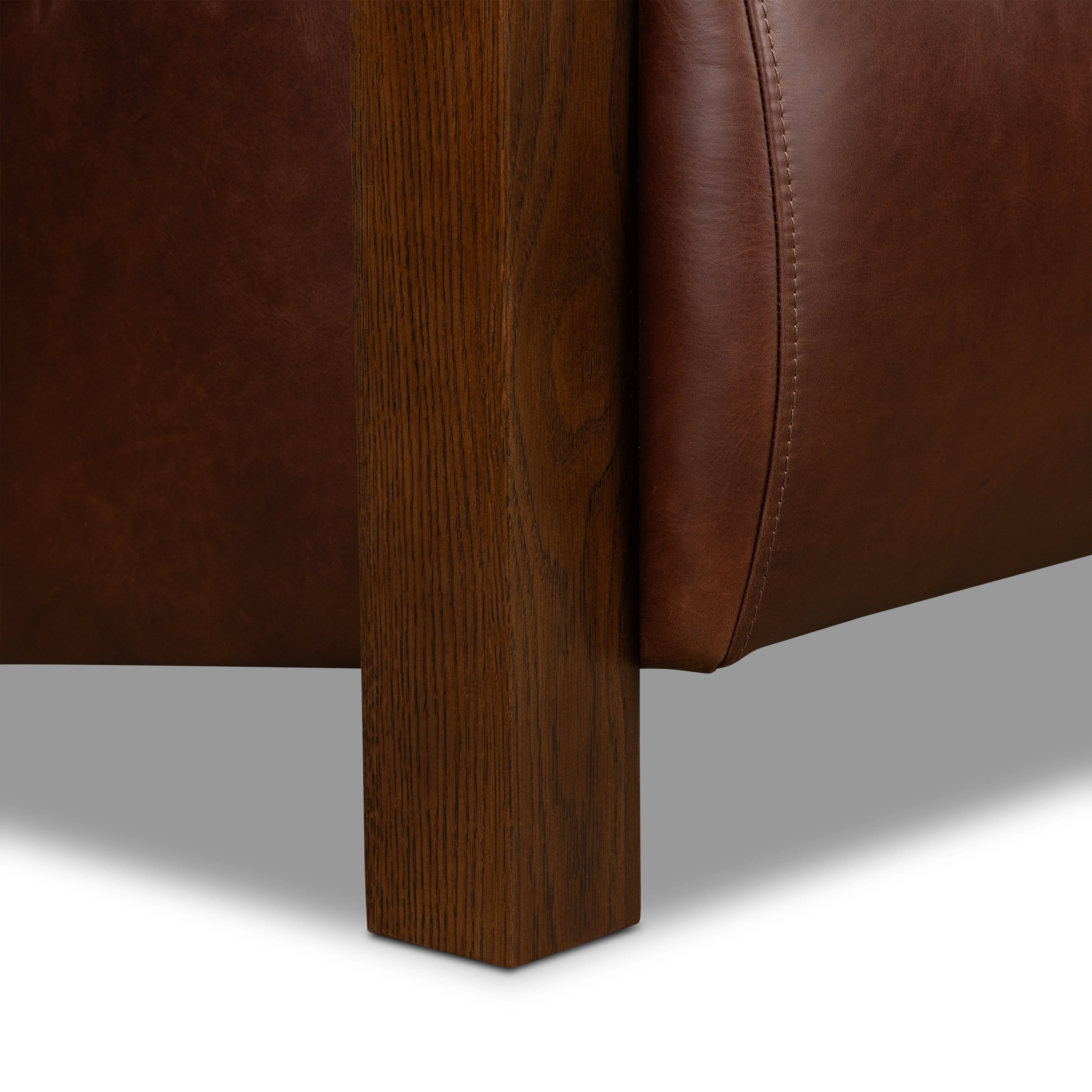 Fauteuil en cuir | Marron Oscuro