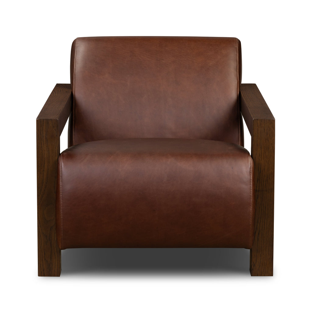Fauteuil en cuir | Marron Oscuro