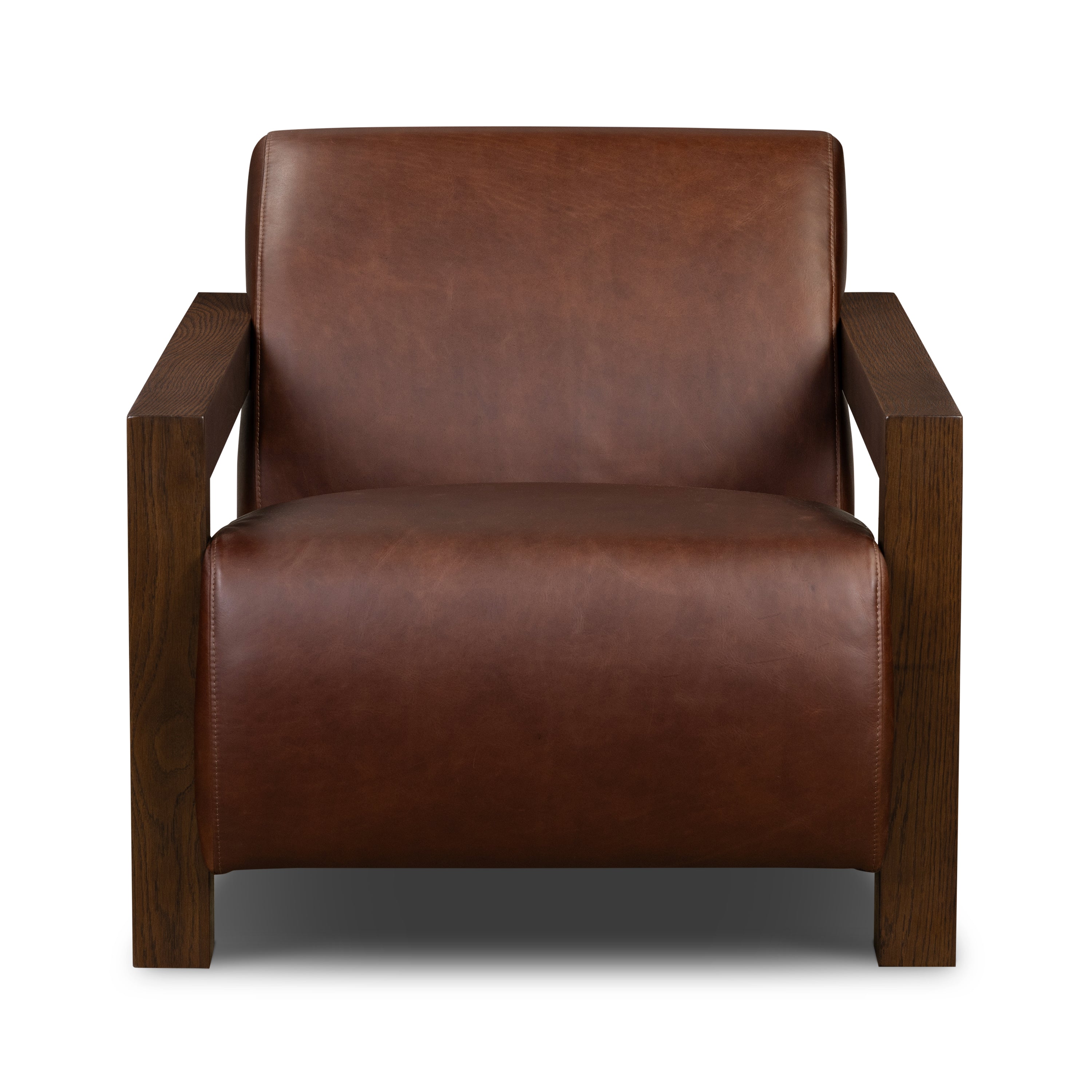 Fauteuil en cuir | Marron Oscuro