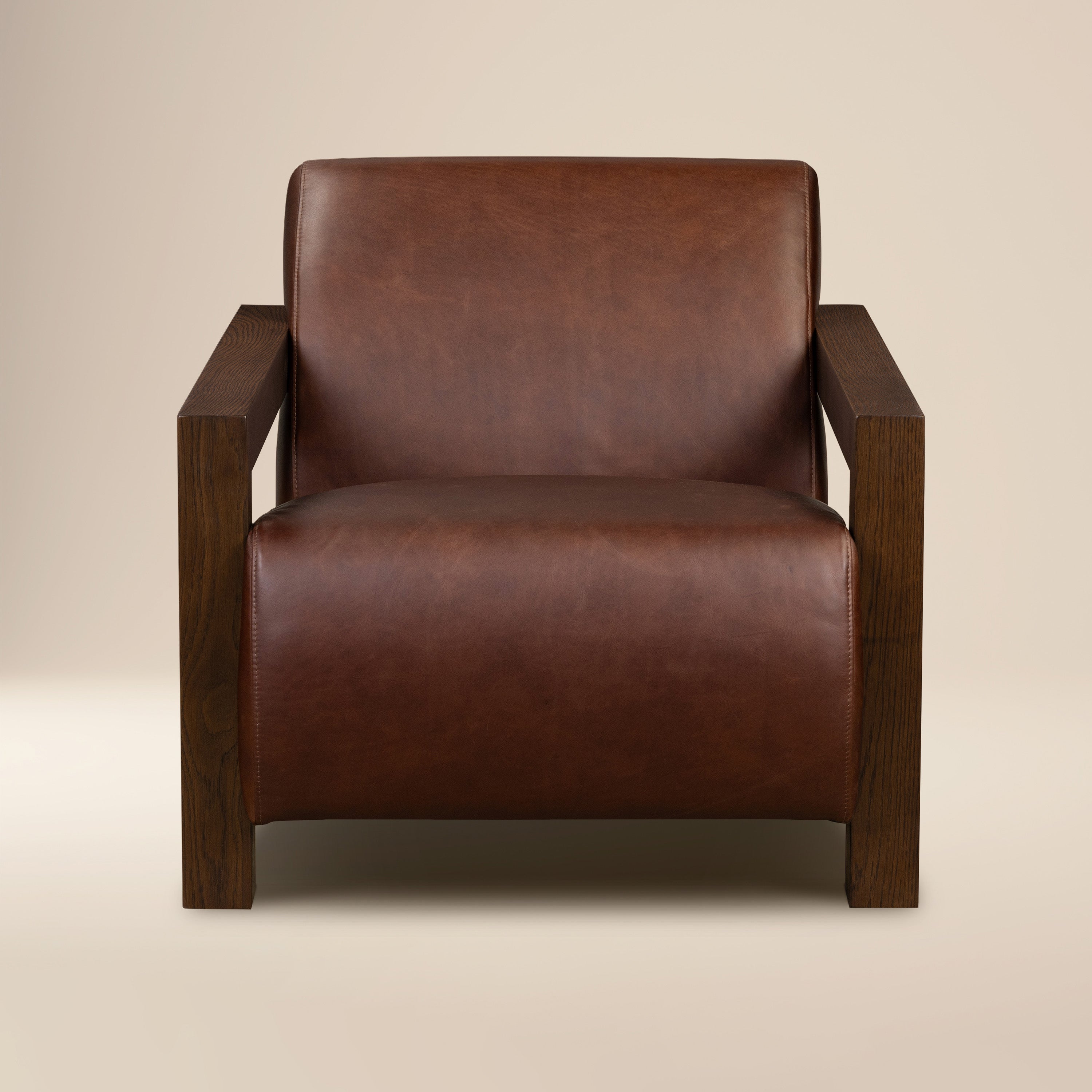 Fauteuil en cuir | Marron Oscuro