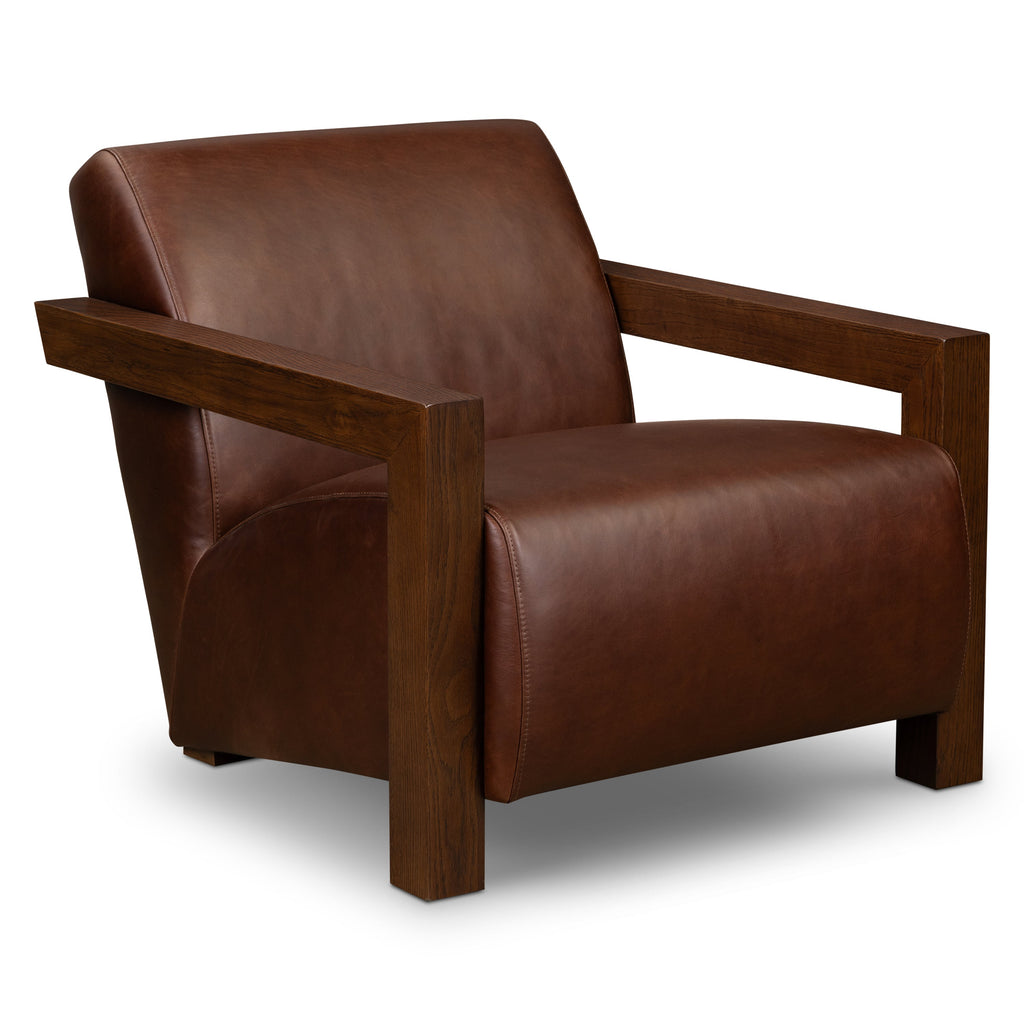 Fauteuil en cuir | Marron Oscuro