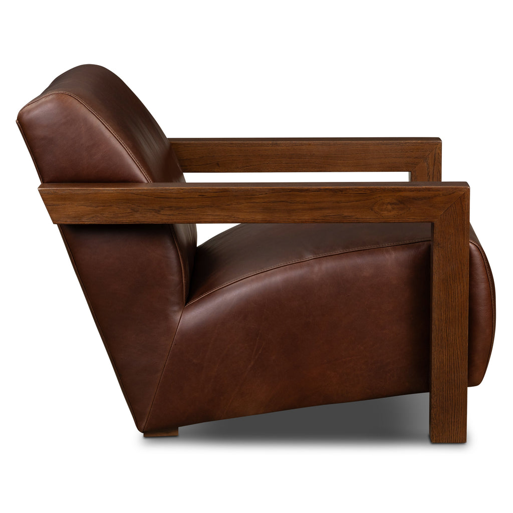 Fauteuil en cuir | Marron Oscuro