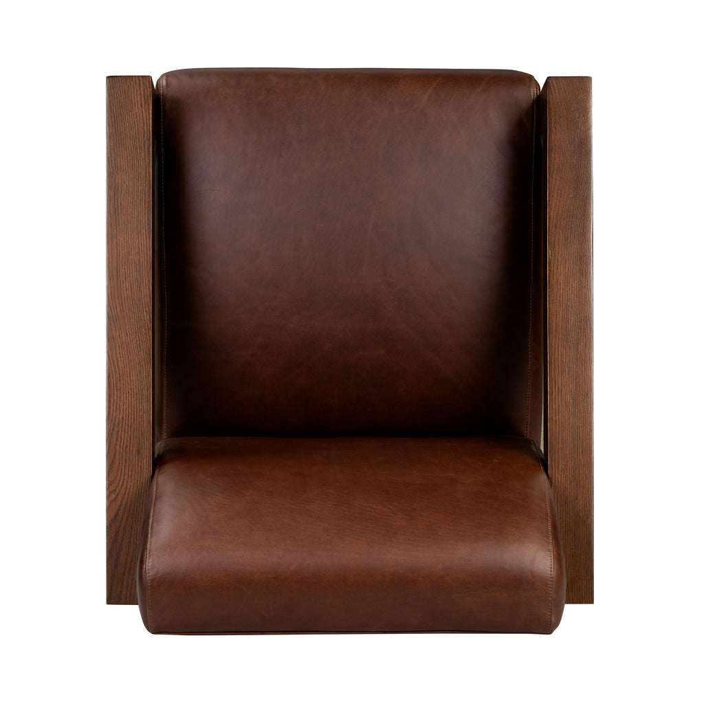 Fauteuil en cuir | Marron Oscuro