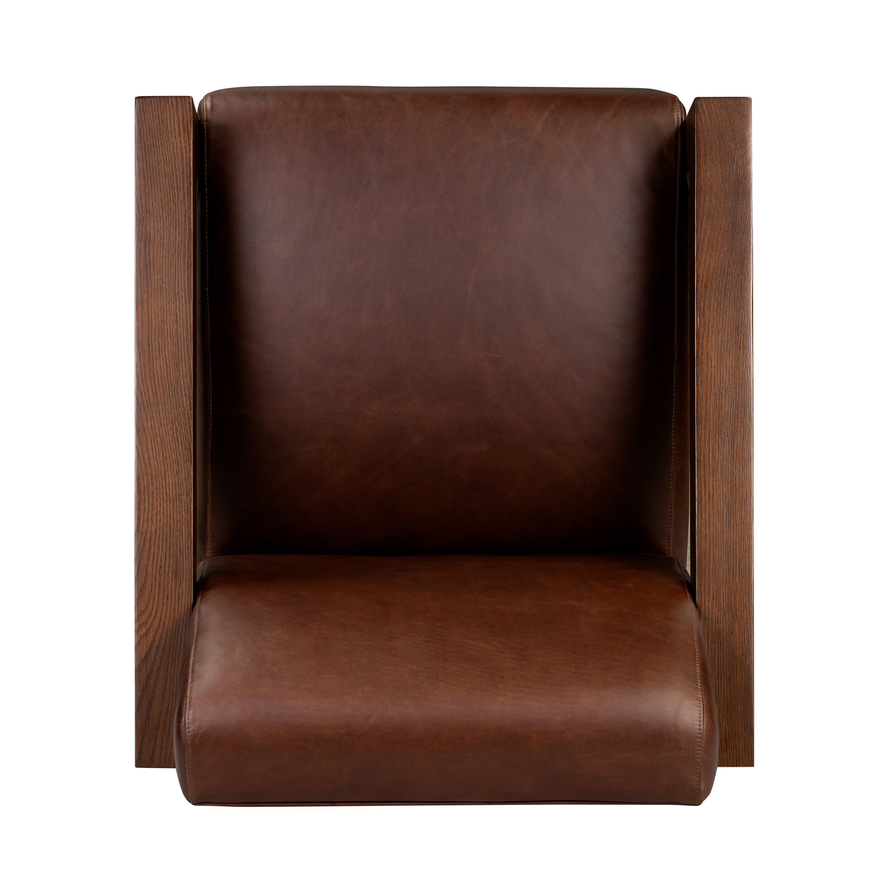 Fauteuil en cuir | Marron Oscuro