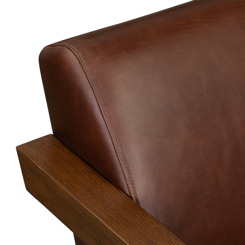 Fauteuil en cuir | Marron Oscuro