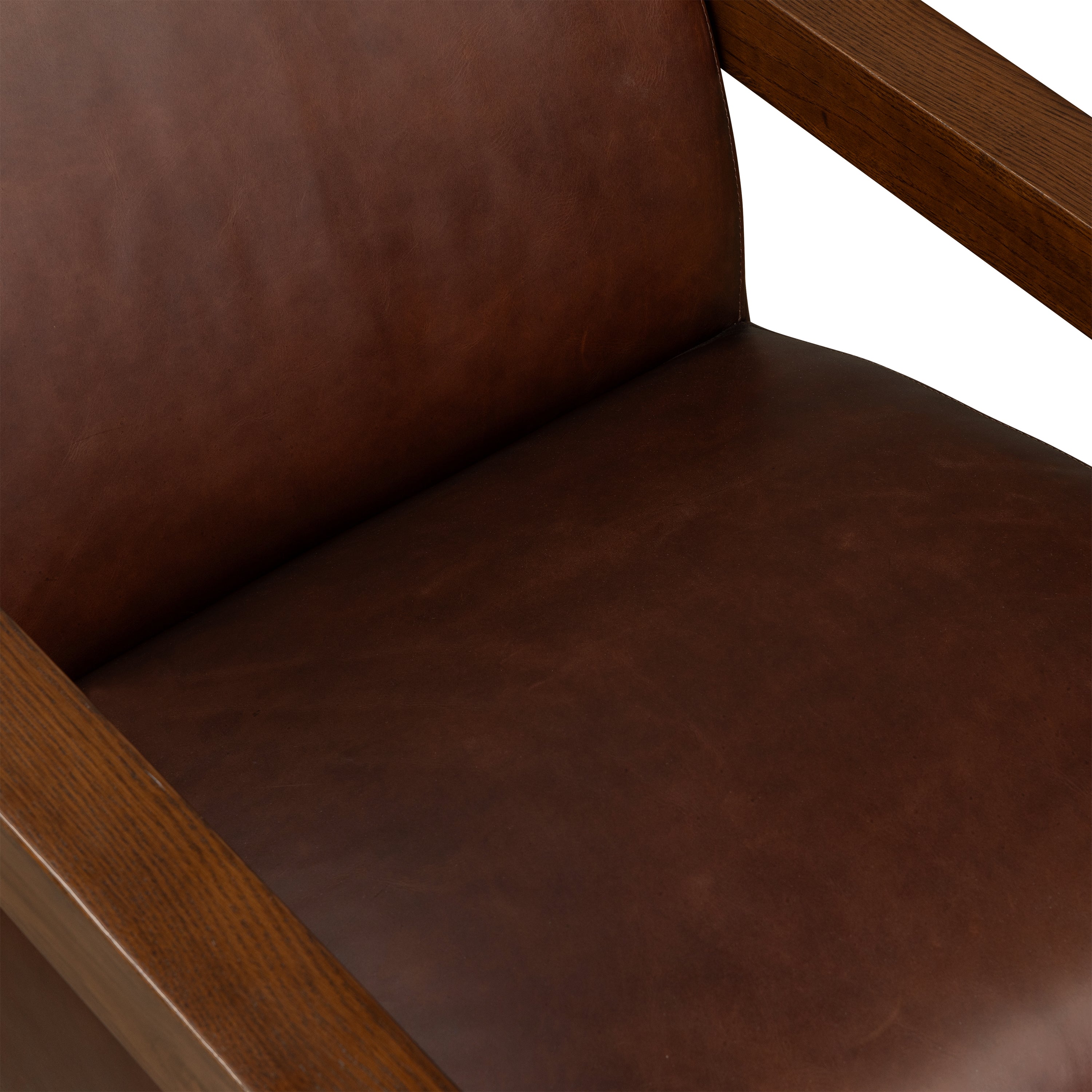 Fauteuil en cuir | Marron Oscuro