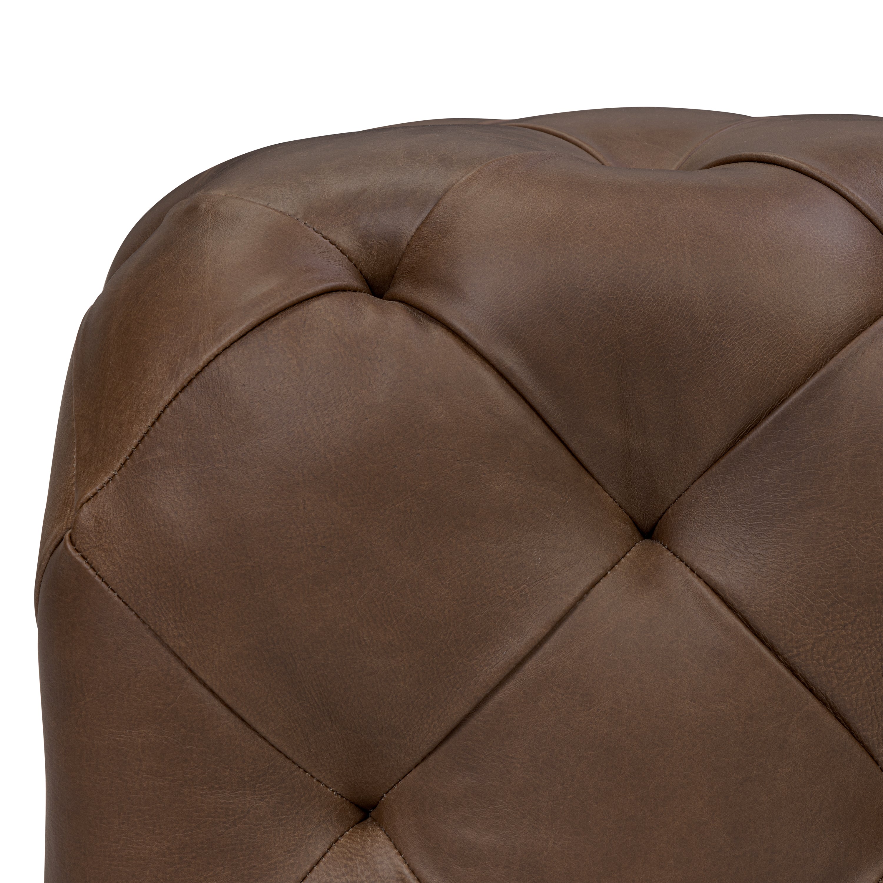 Pouf en cuir | Marron cacao