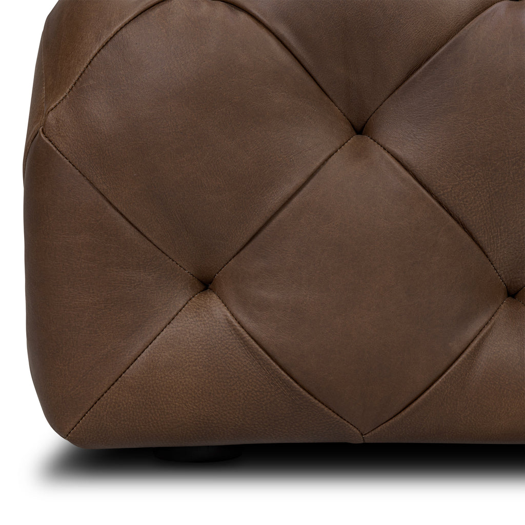 Pouf en cuir | Marron cacao