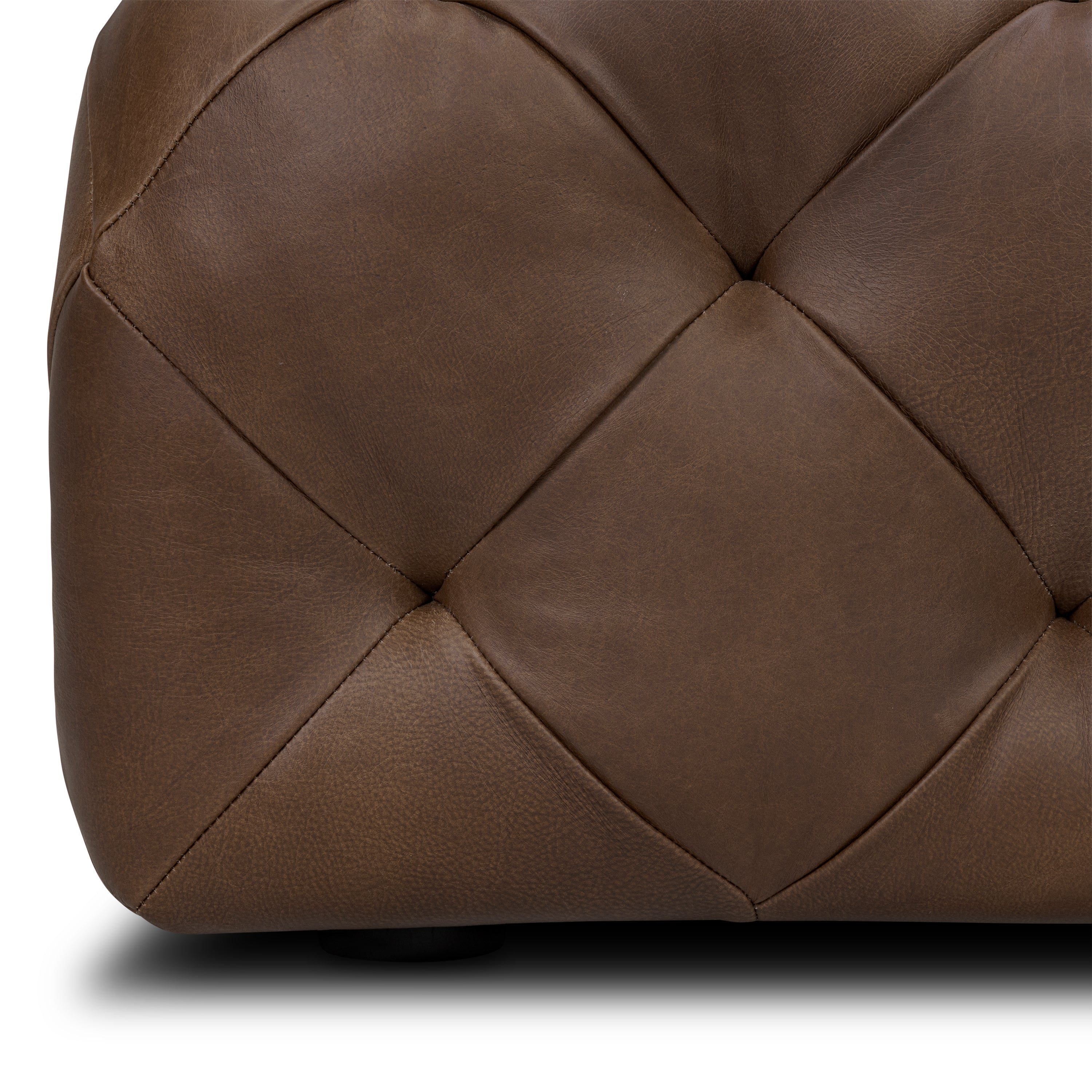 Pouf en cuir | Marron cacao