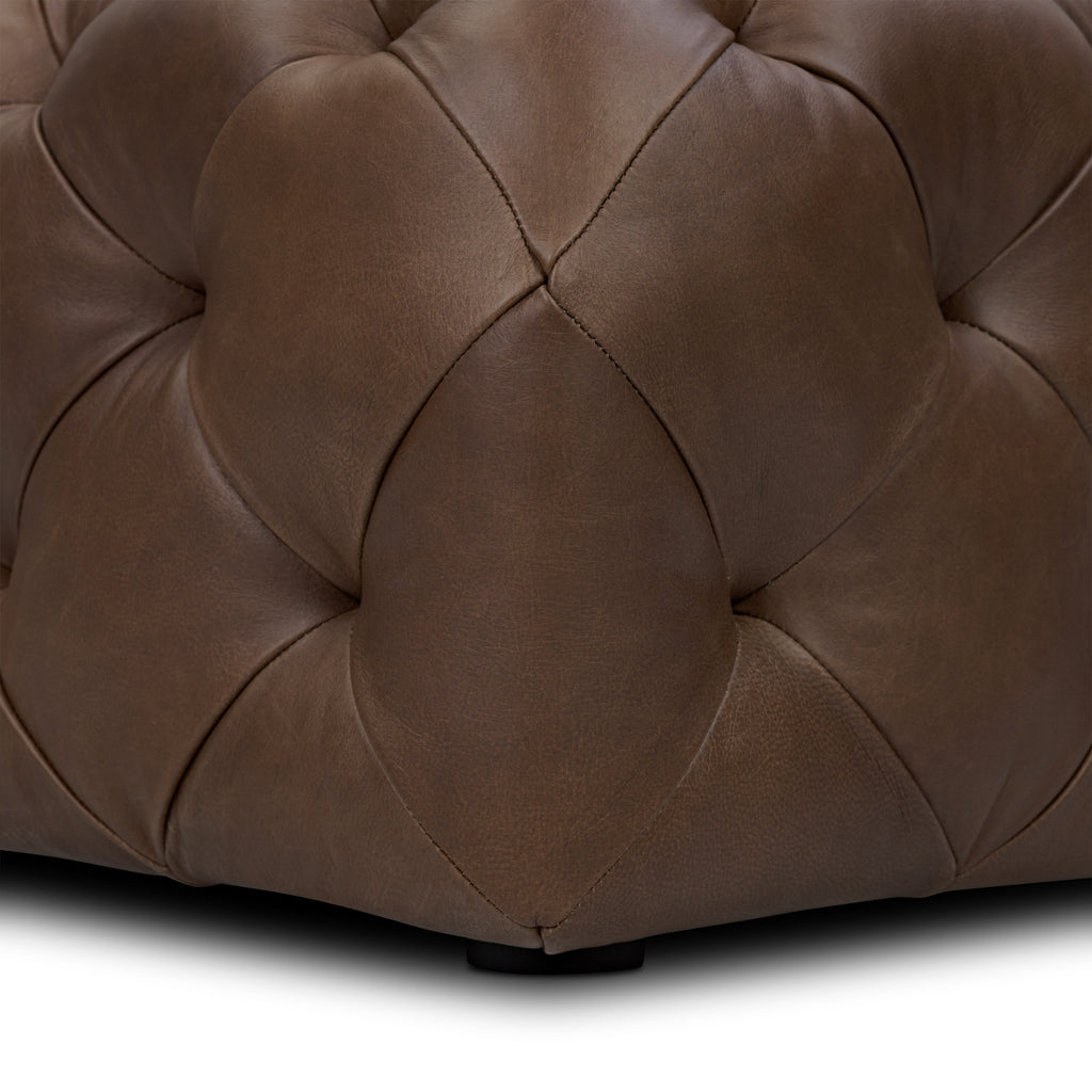 Pouf en cuir | Marron cacao