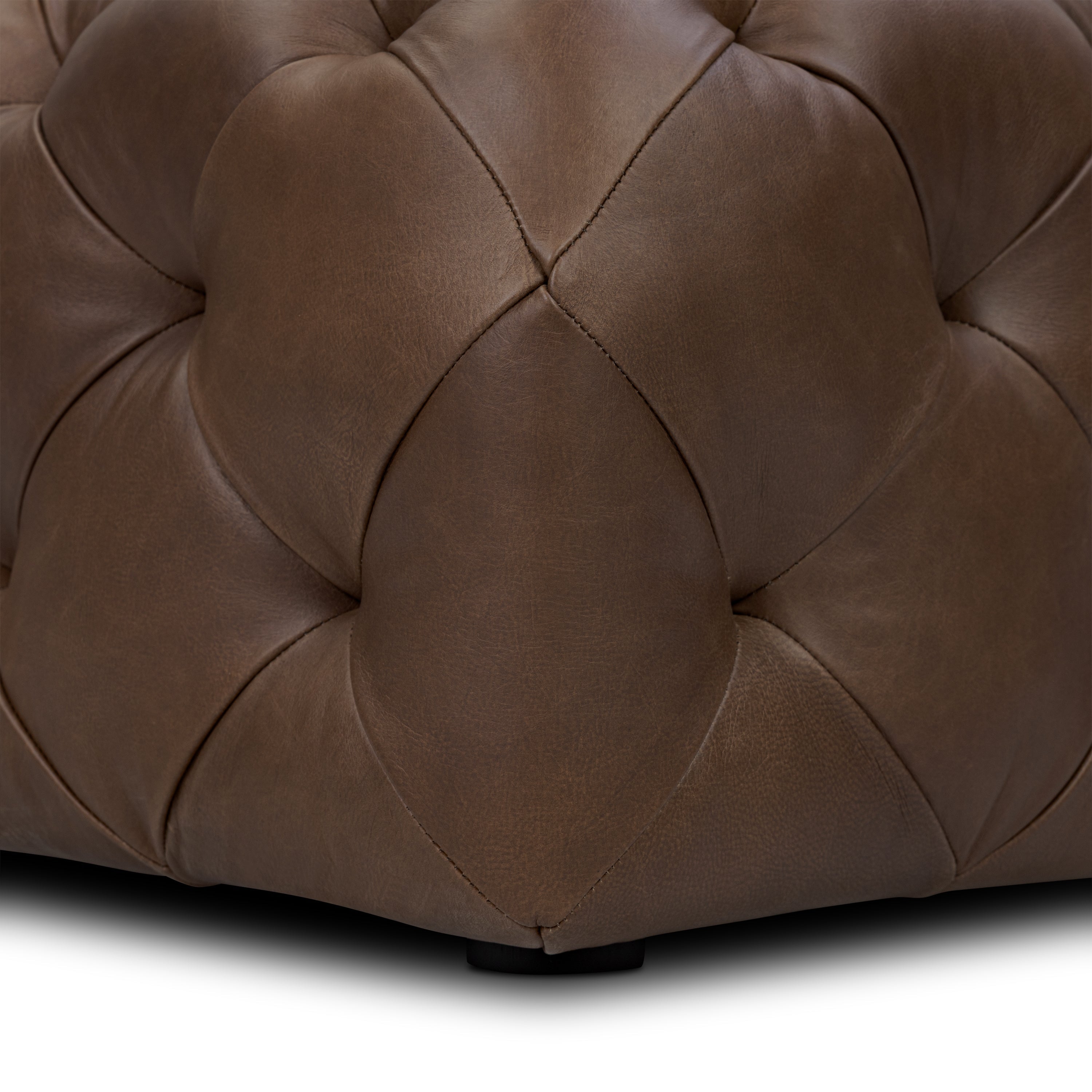 Pouf en cuir | Marron cacao