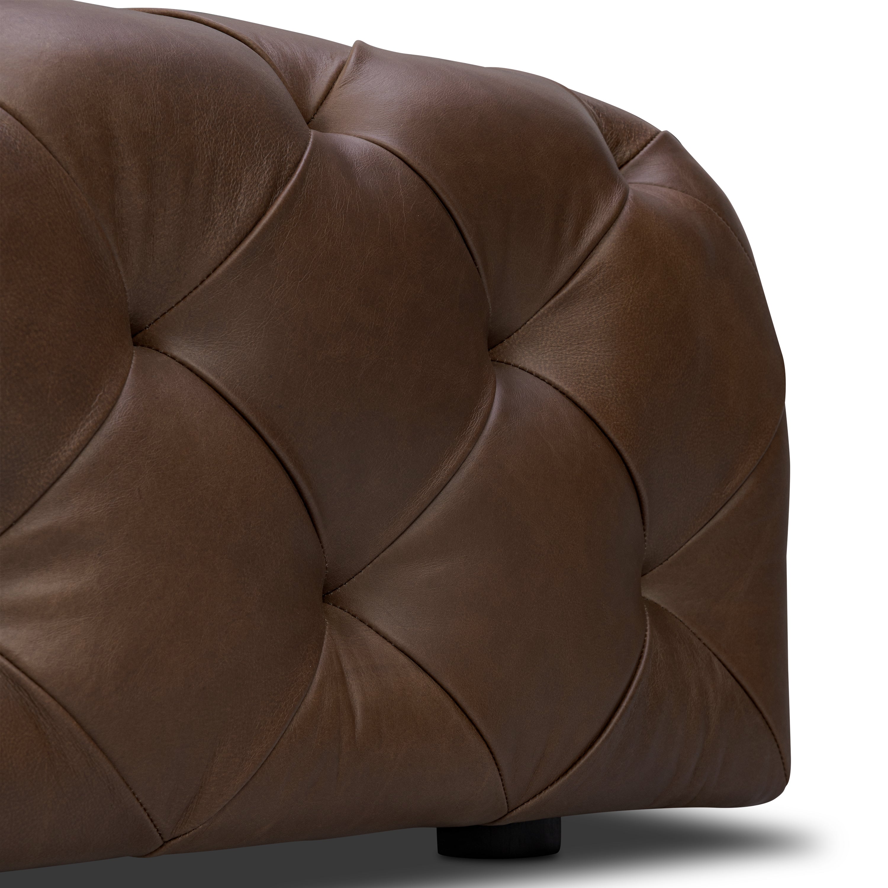 Pouf en cuir | Marron cacao