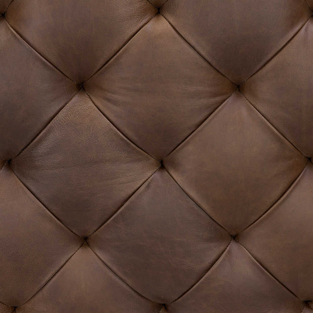 Pouf en cuir | Marron cacao