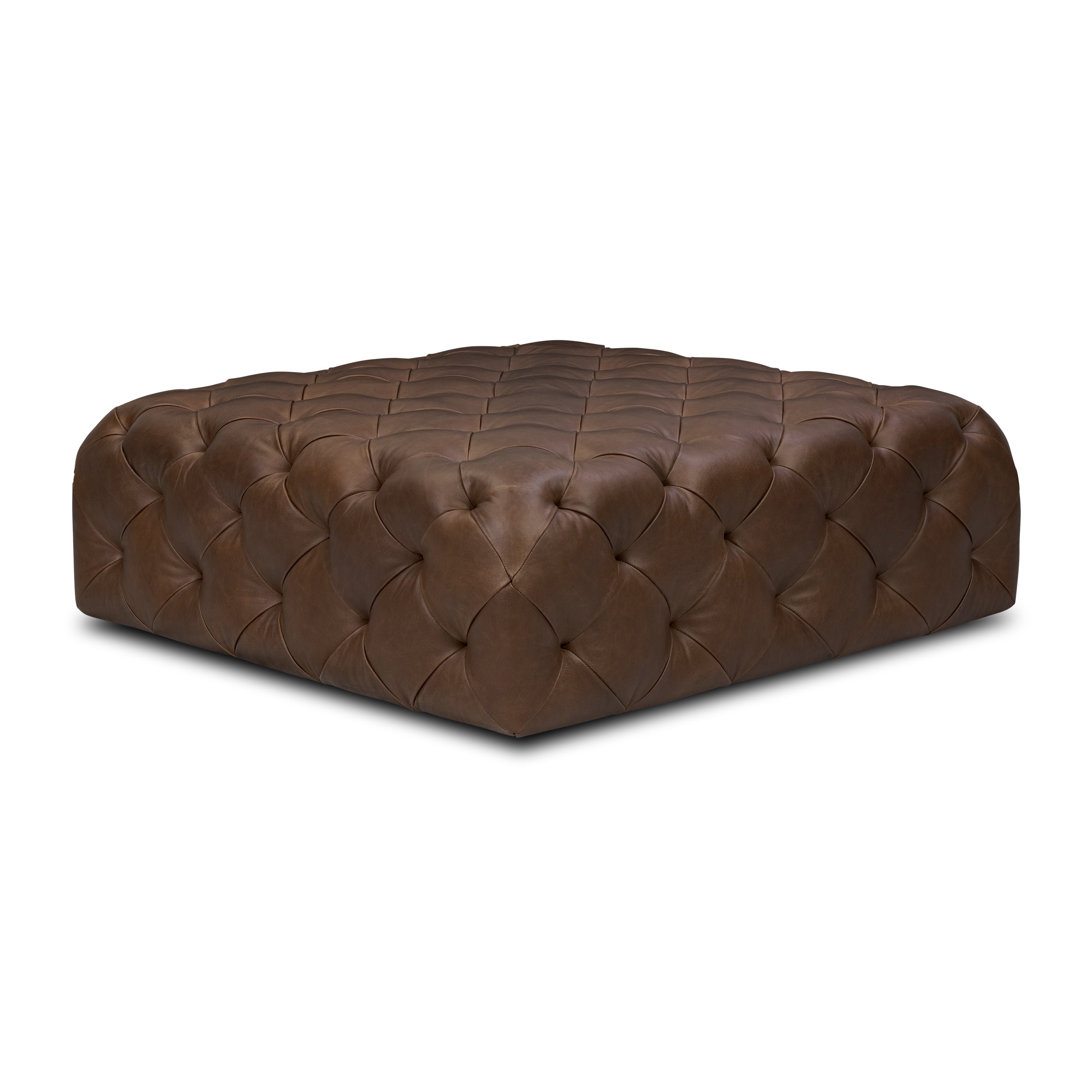 Pouf en cuir | Marron cacao