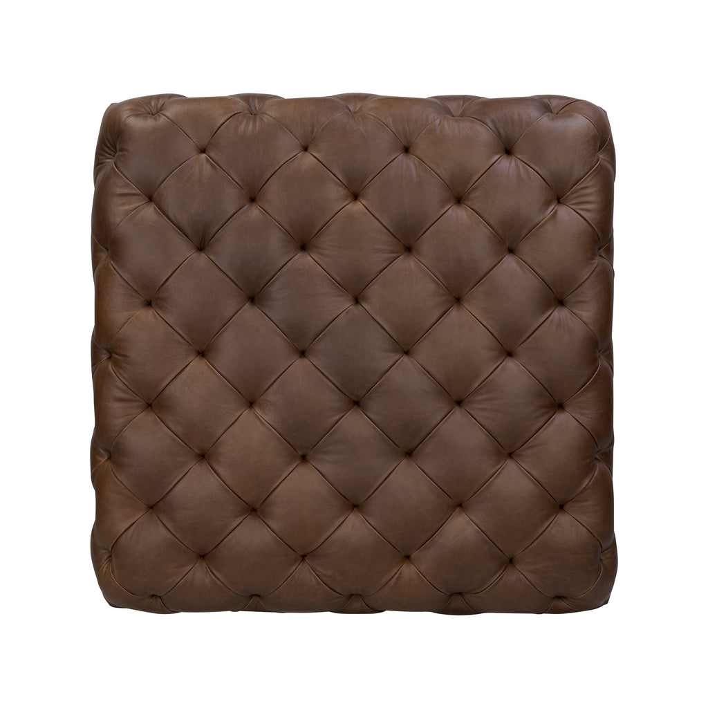 Pouf en cuir | Marron cacao