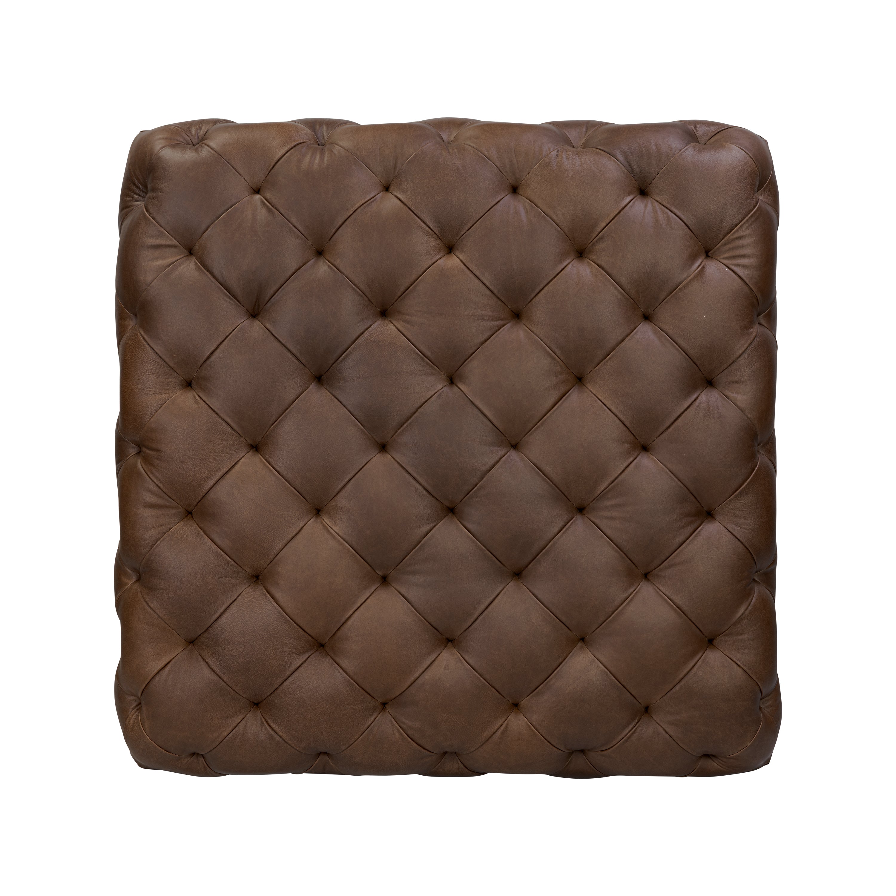 Pouf en cuir | Marron cacao