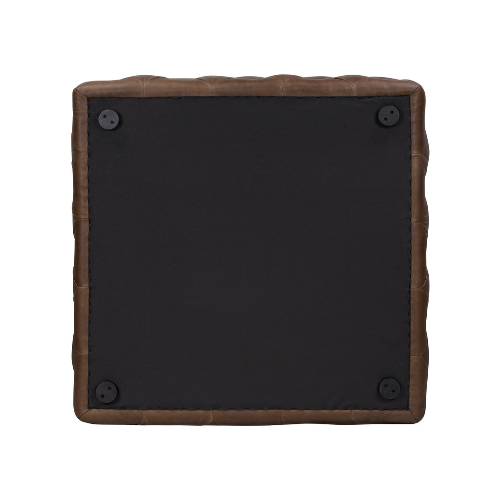 Pouf en cuir | Marron cacao