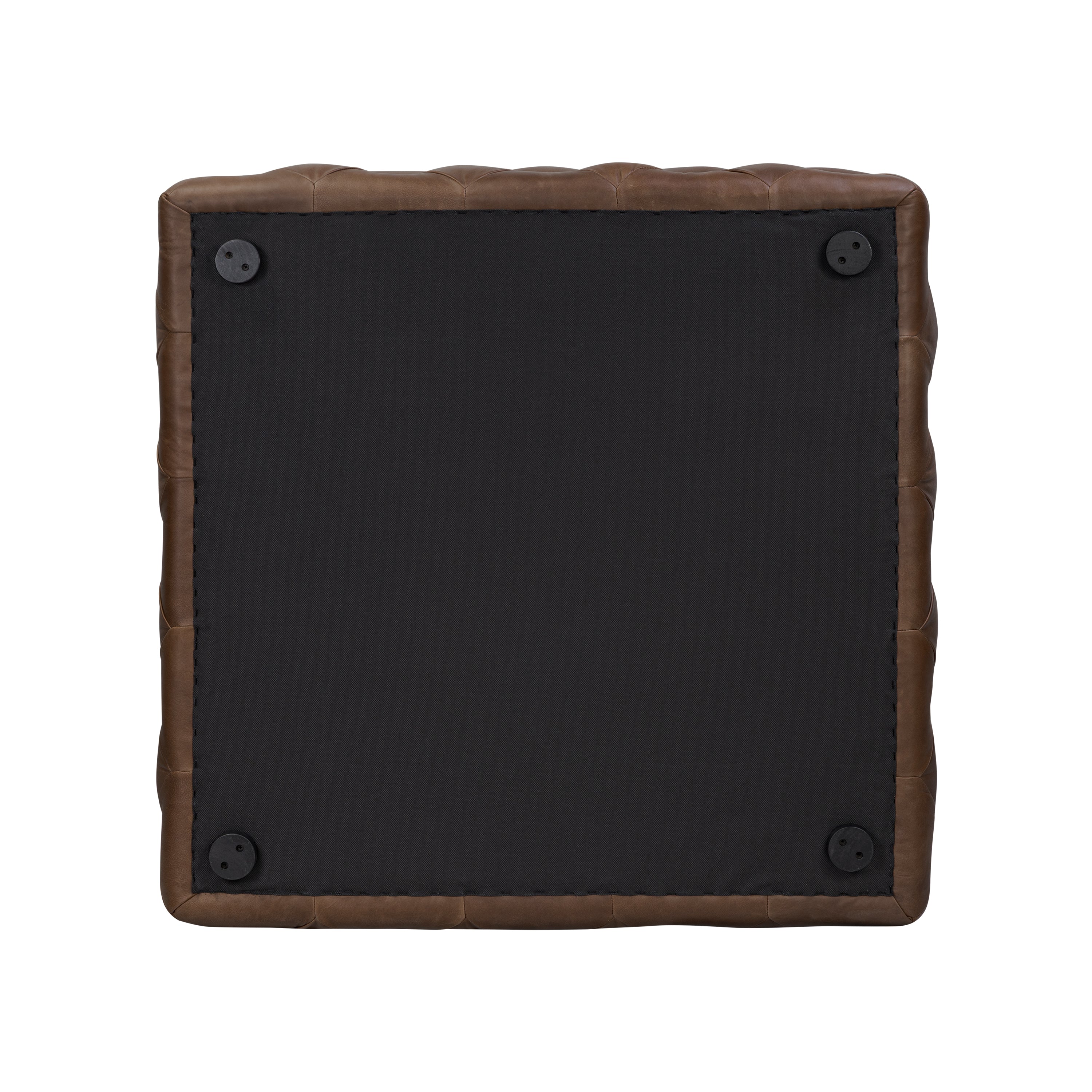 Pouf en cuir | Marron cacao